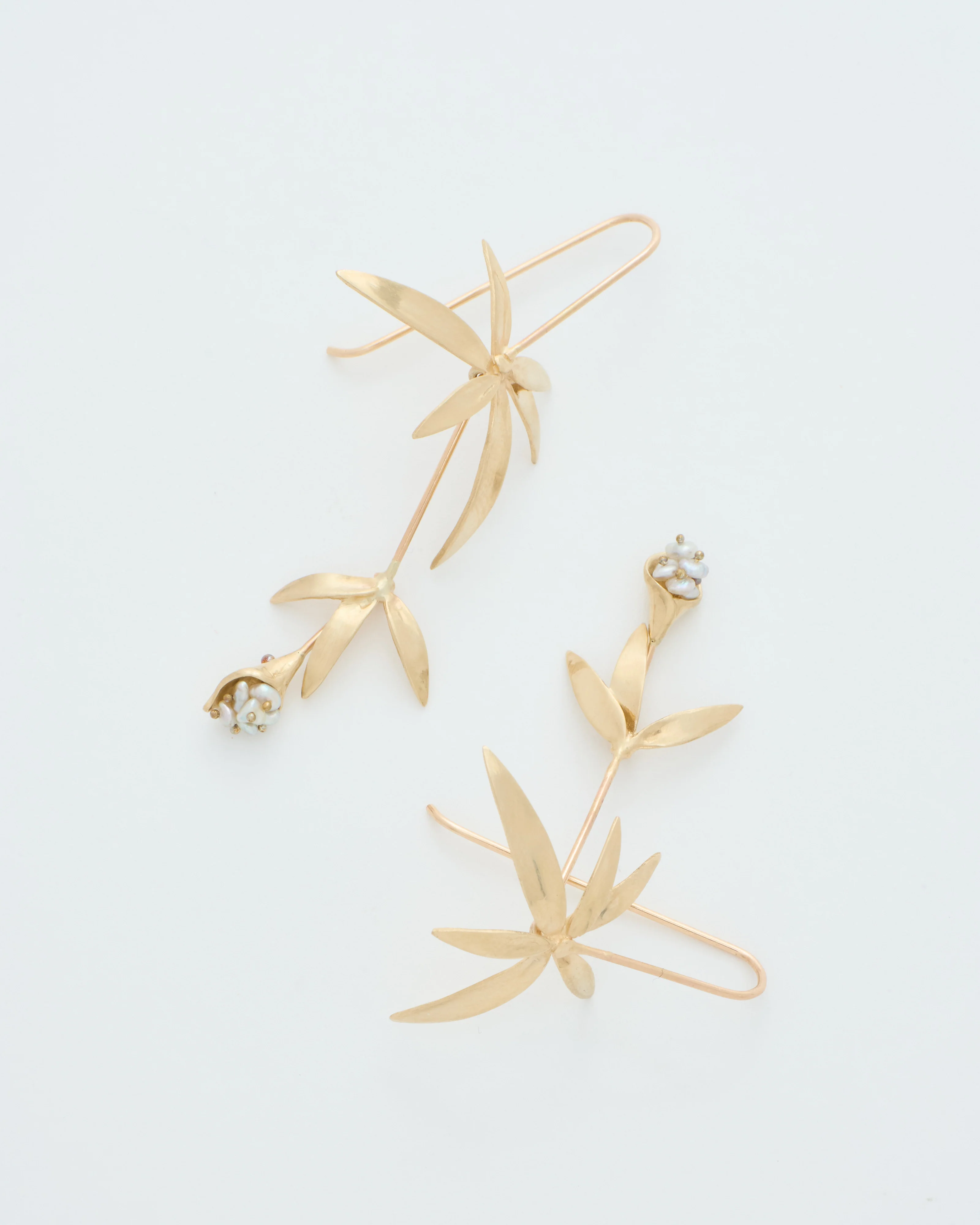 long wildflowers w/ keshi pearls earrings - Image 3