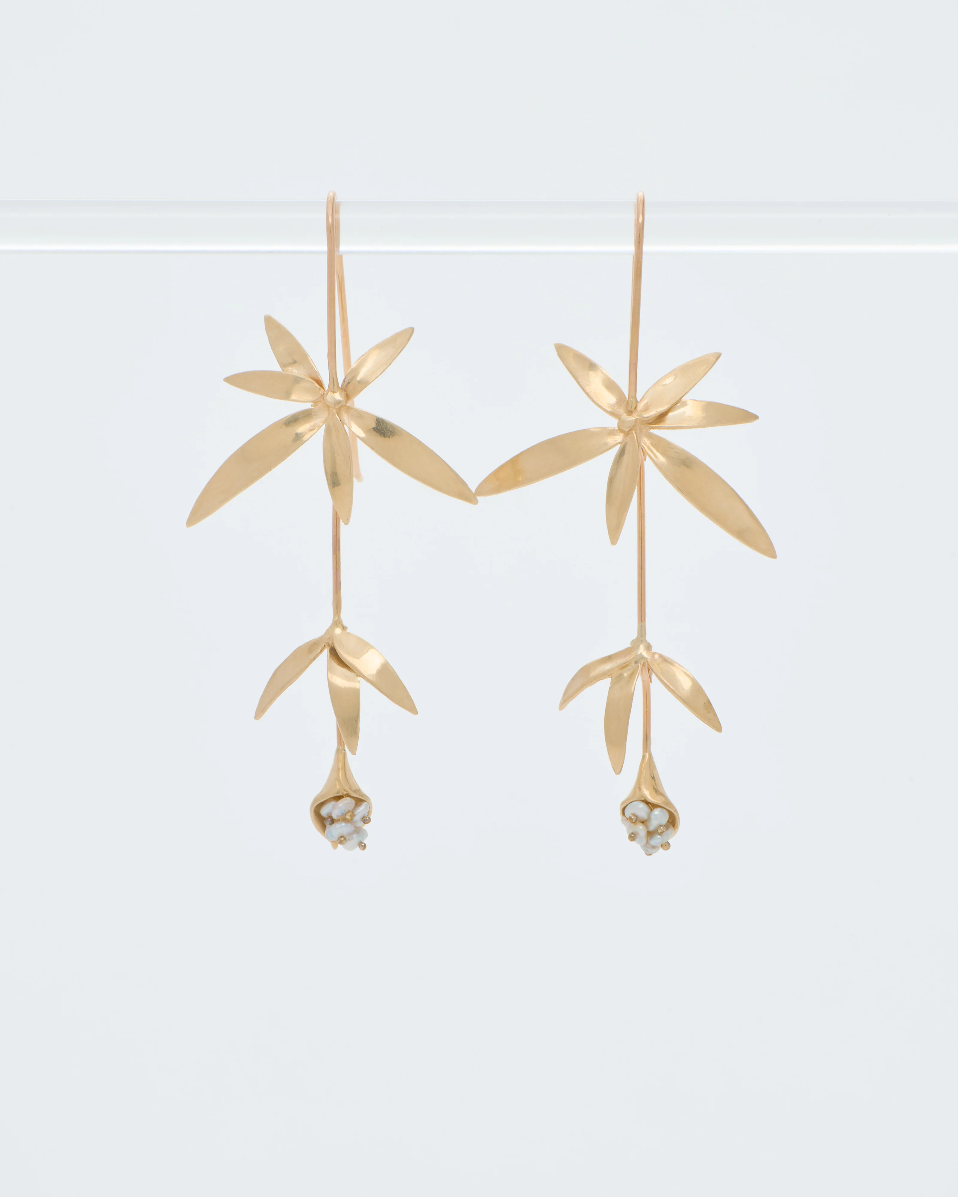 long wildflowers w/ keshi pearls earrings - Image 4