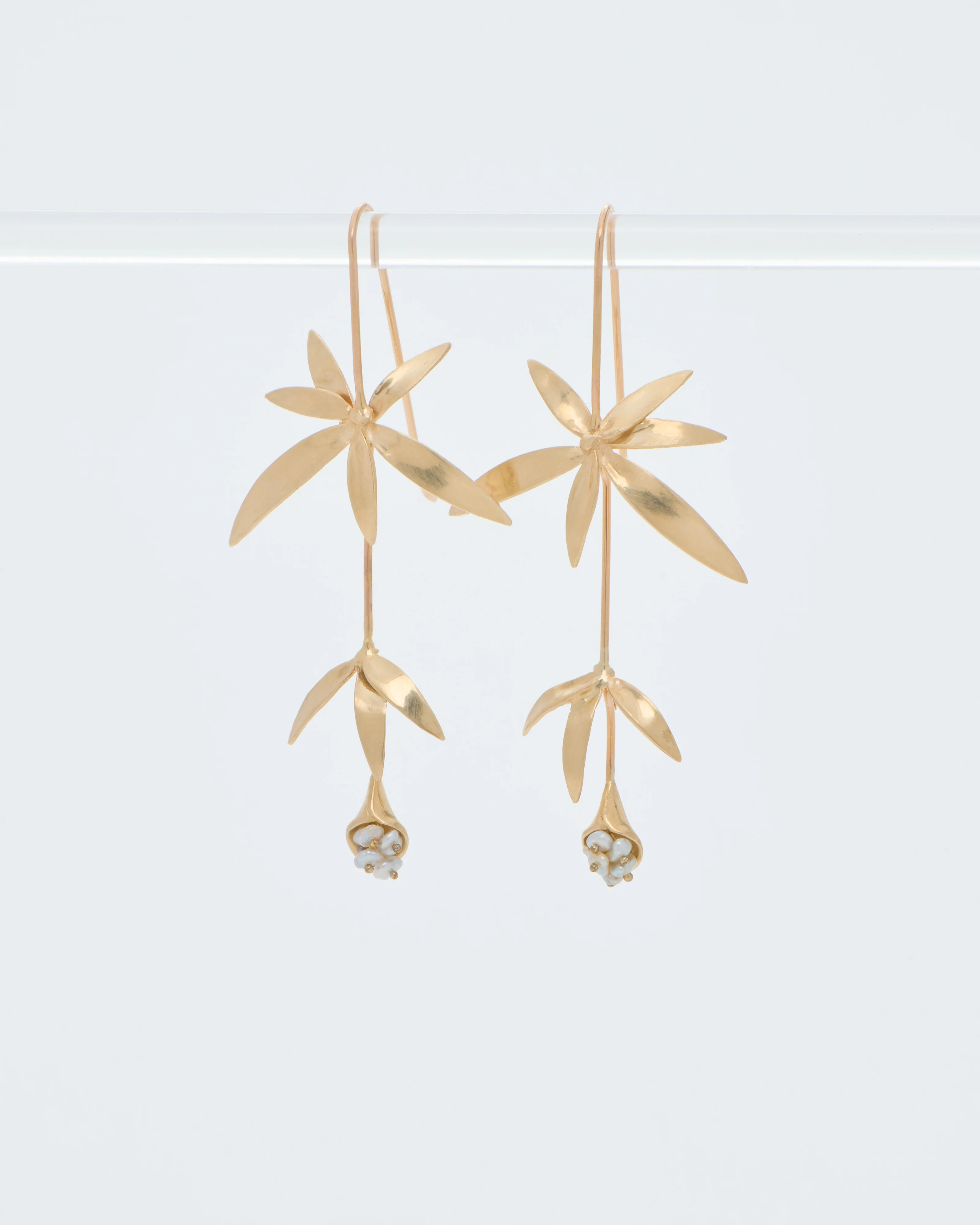 long wildflowers w/ keshi pearls earrings - Image 5