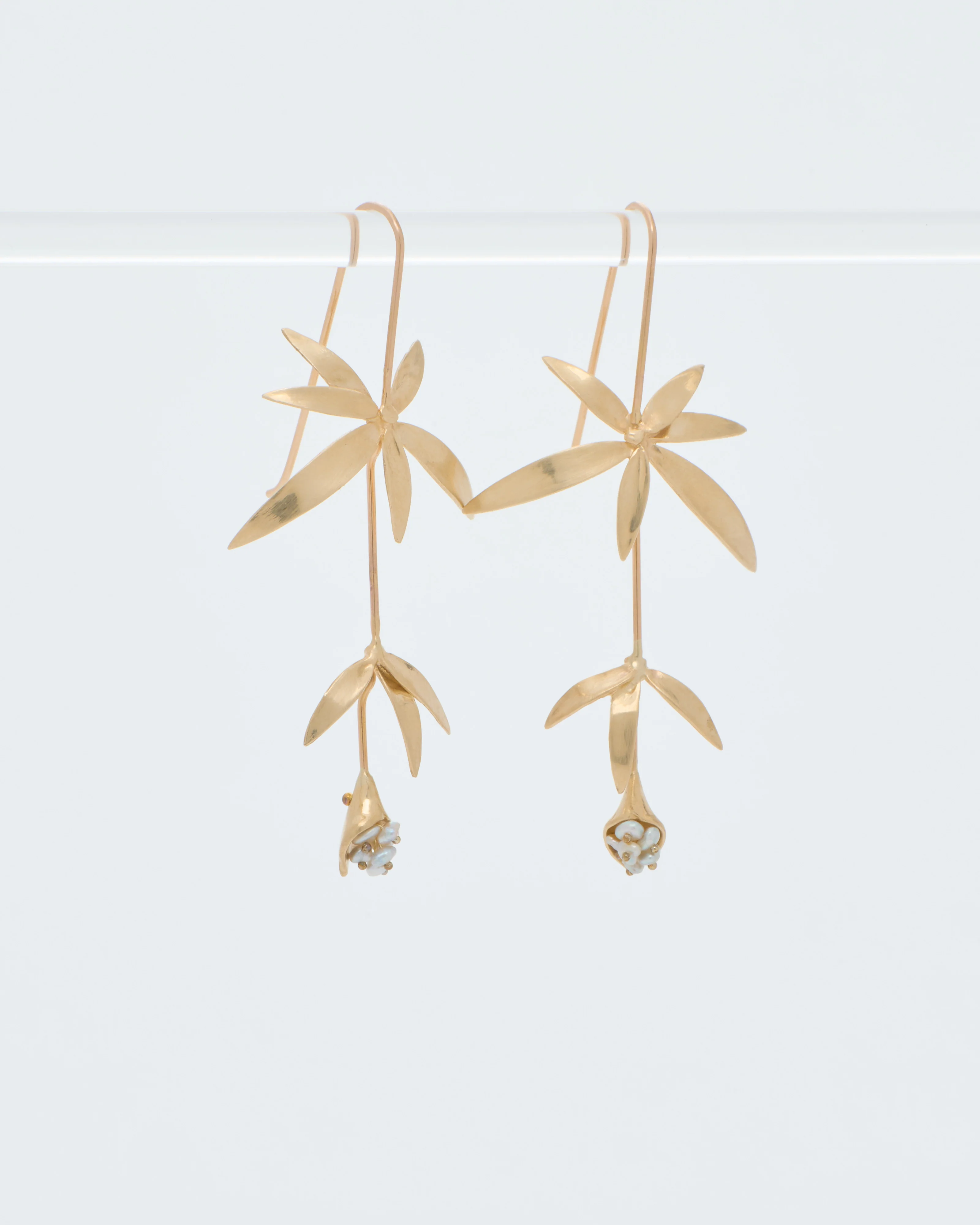 long wildflowers w/ keshi pearls earrings - Image 6