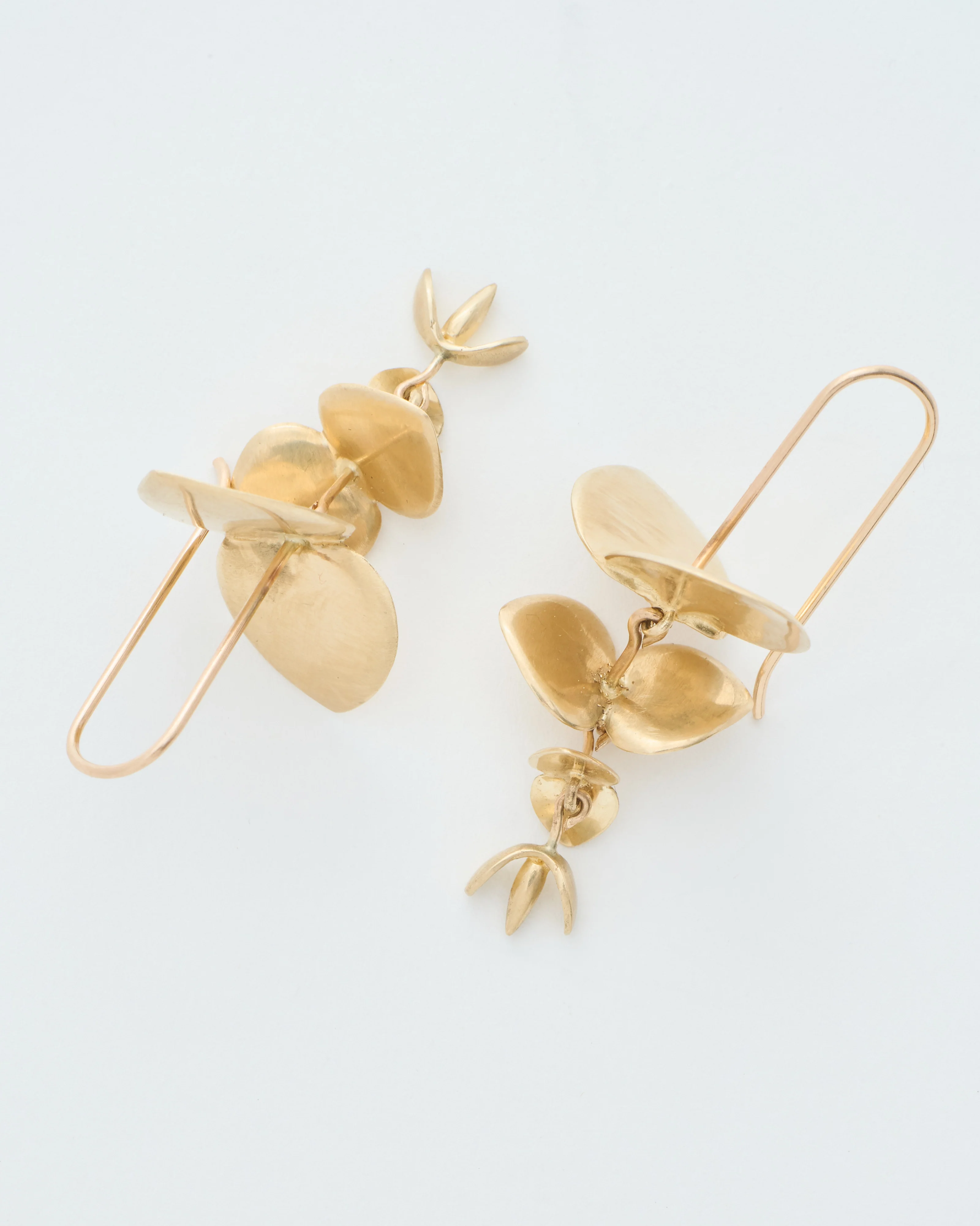 small gold eucalyptus earrings - Image 2