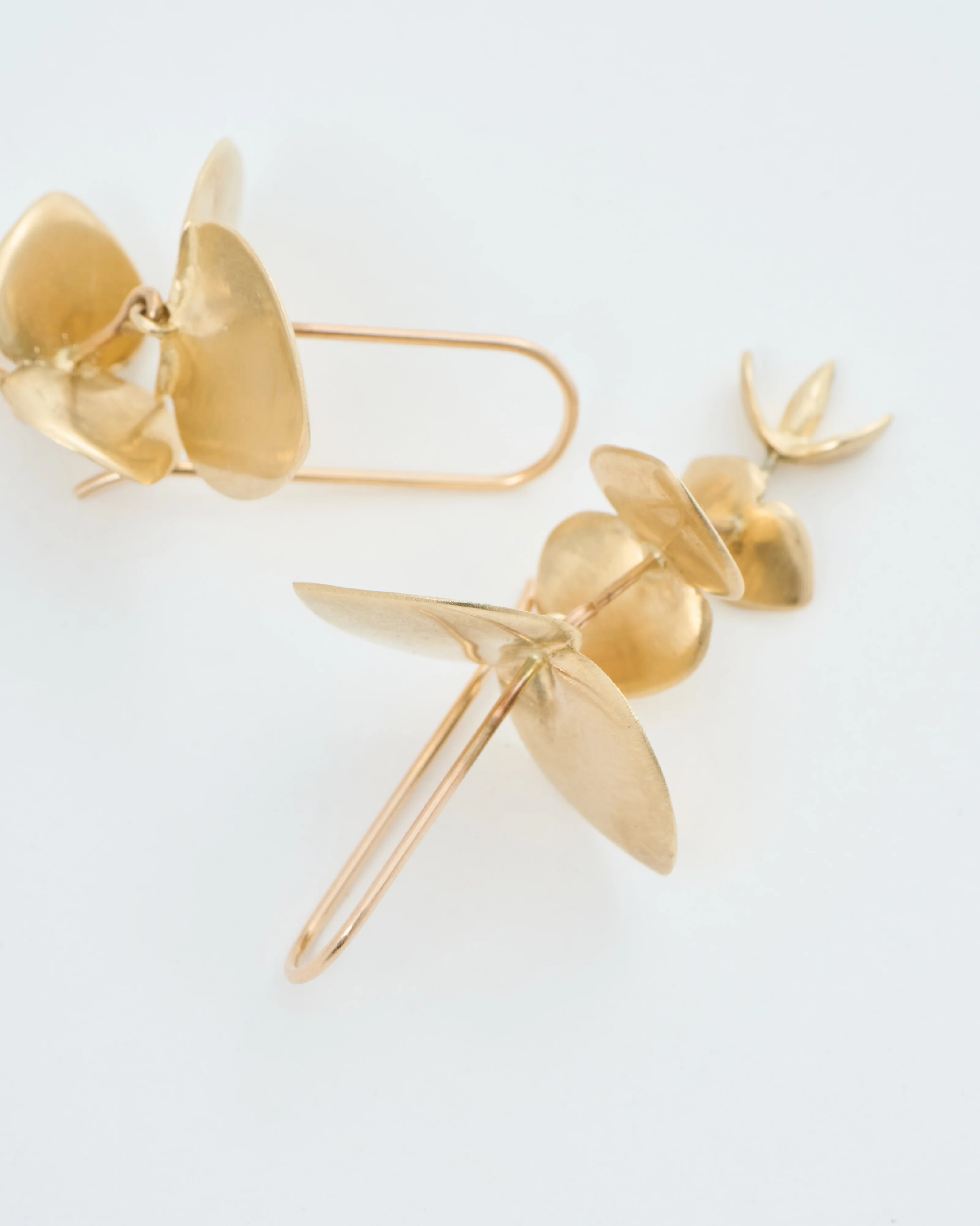 small gold eucalyptus earrings - Image 4