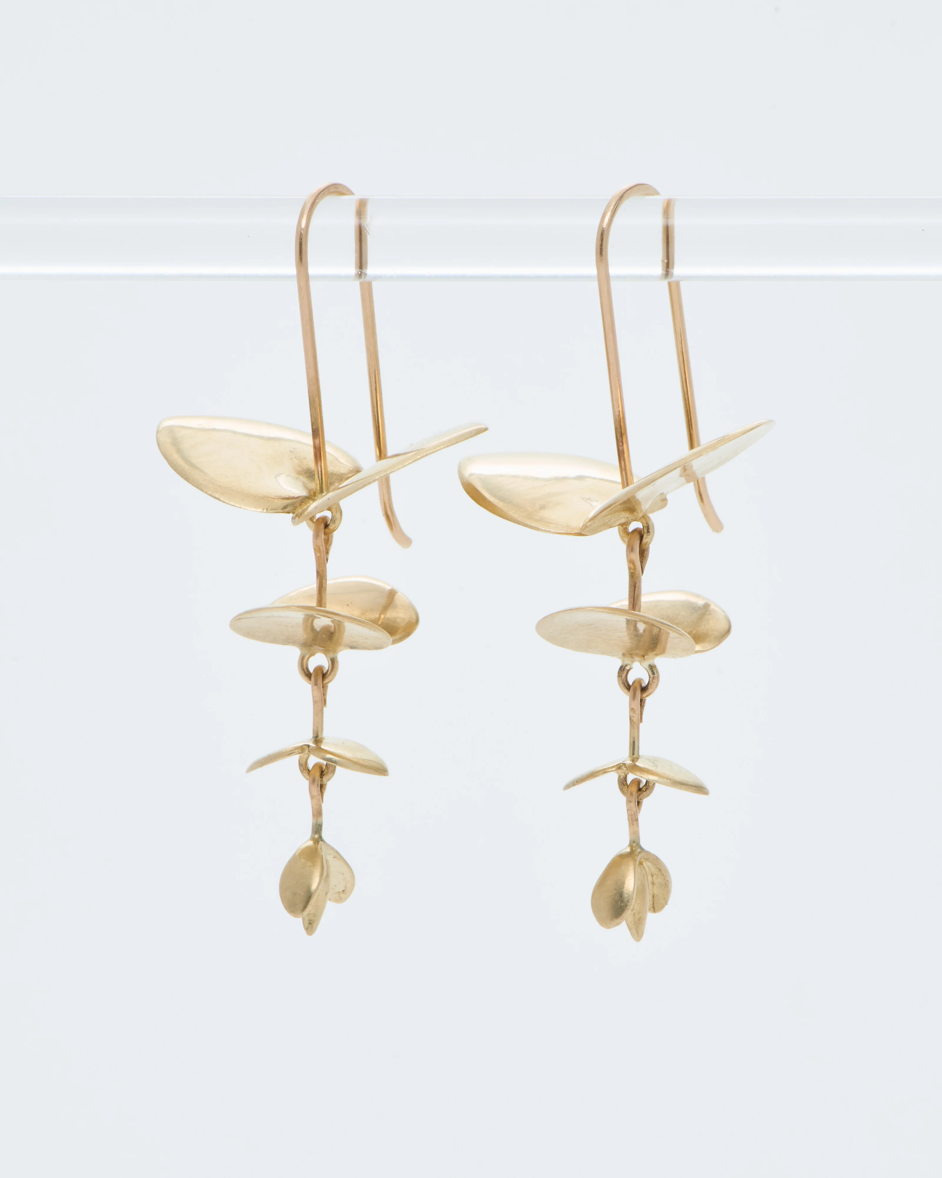 small gold eucalyptus earrings - Image 6