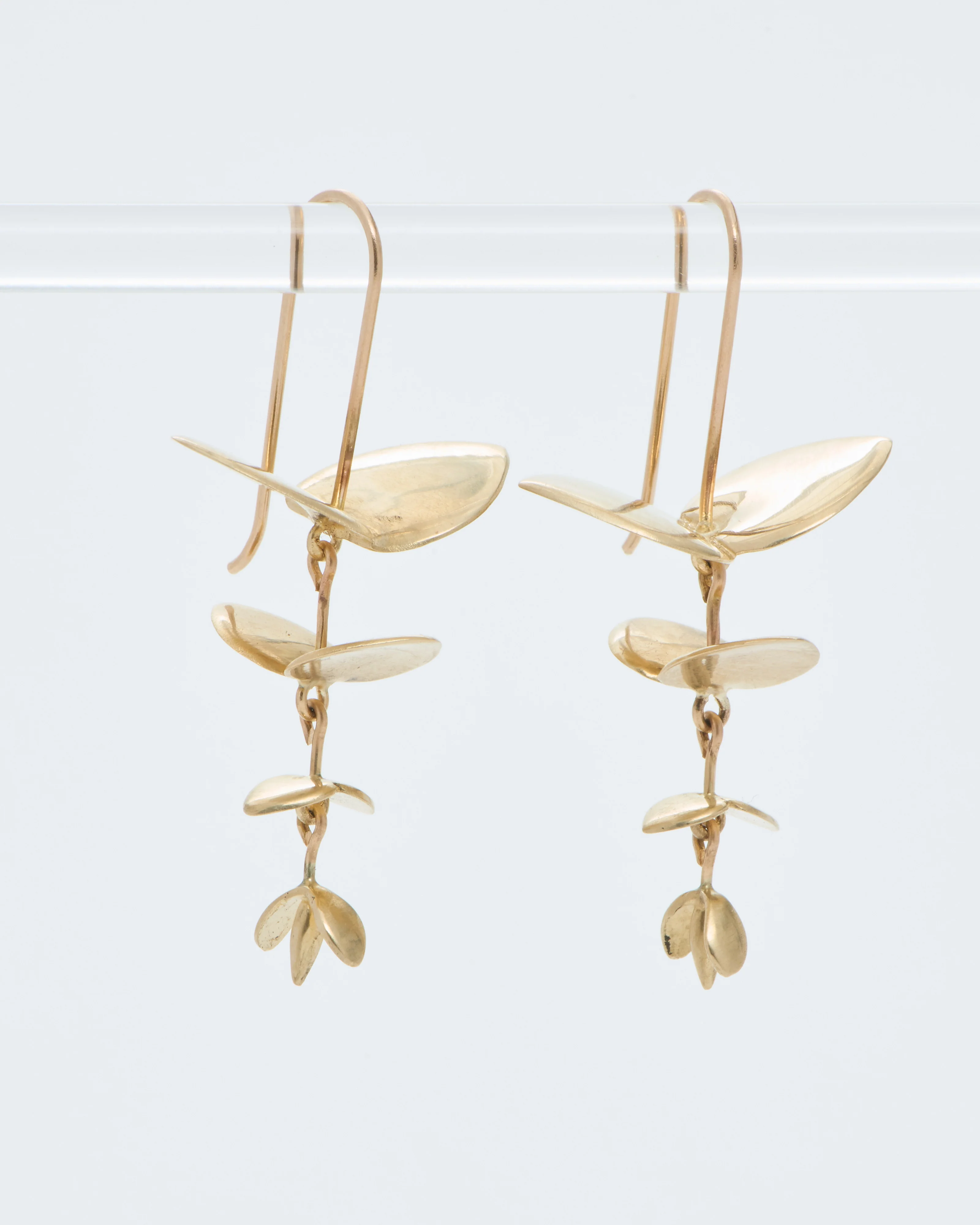 small gold eucalyptus earrings - Image 7