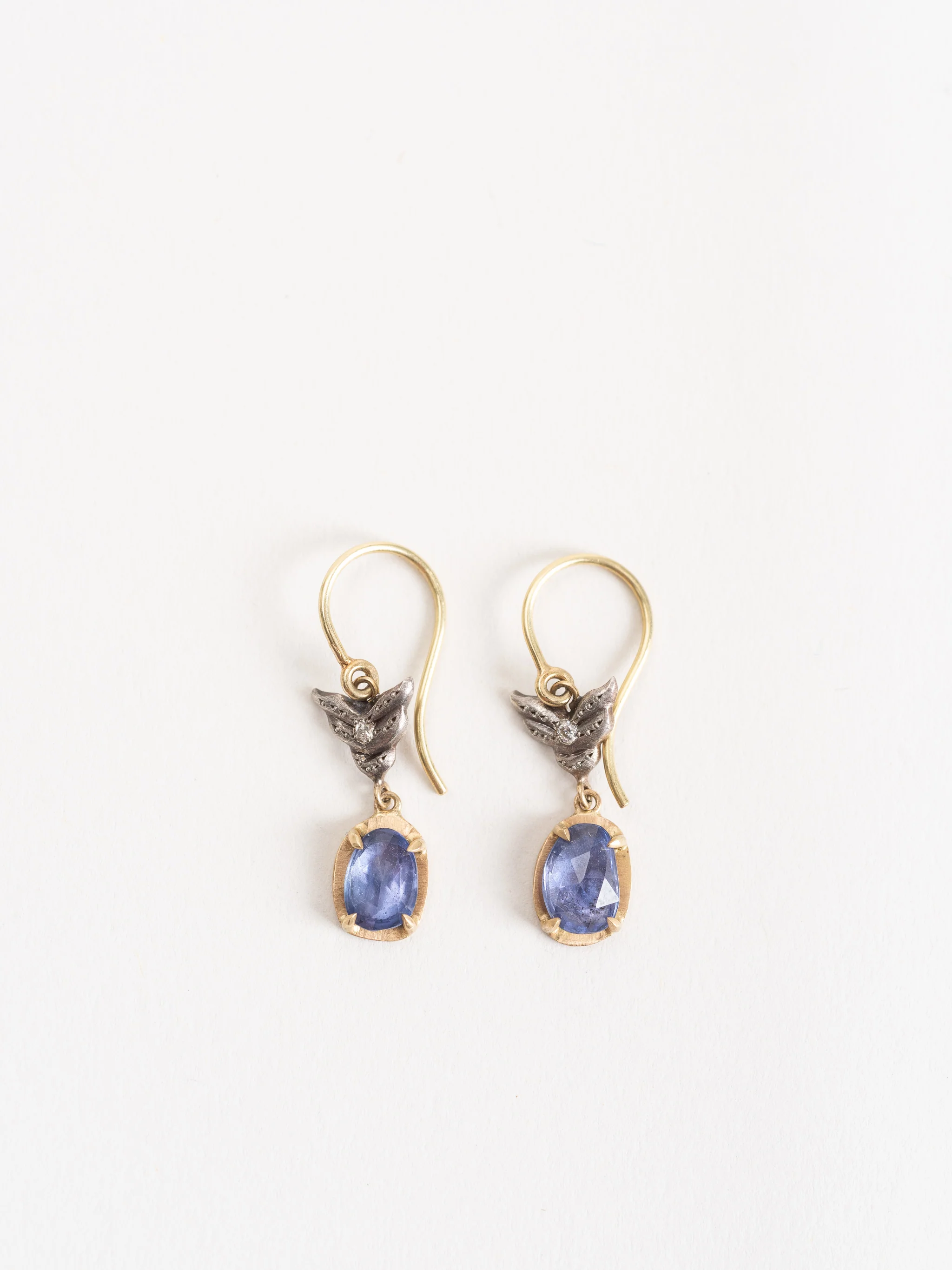 blue sapphire wing earrings