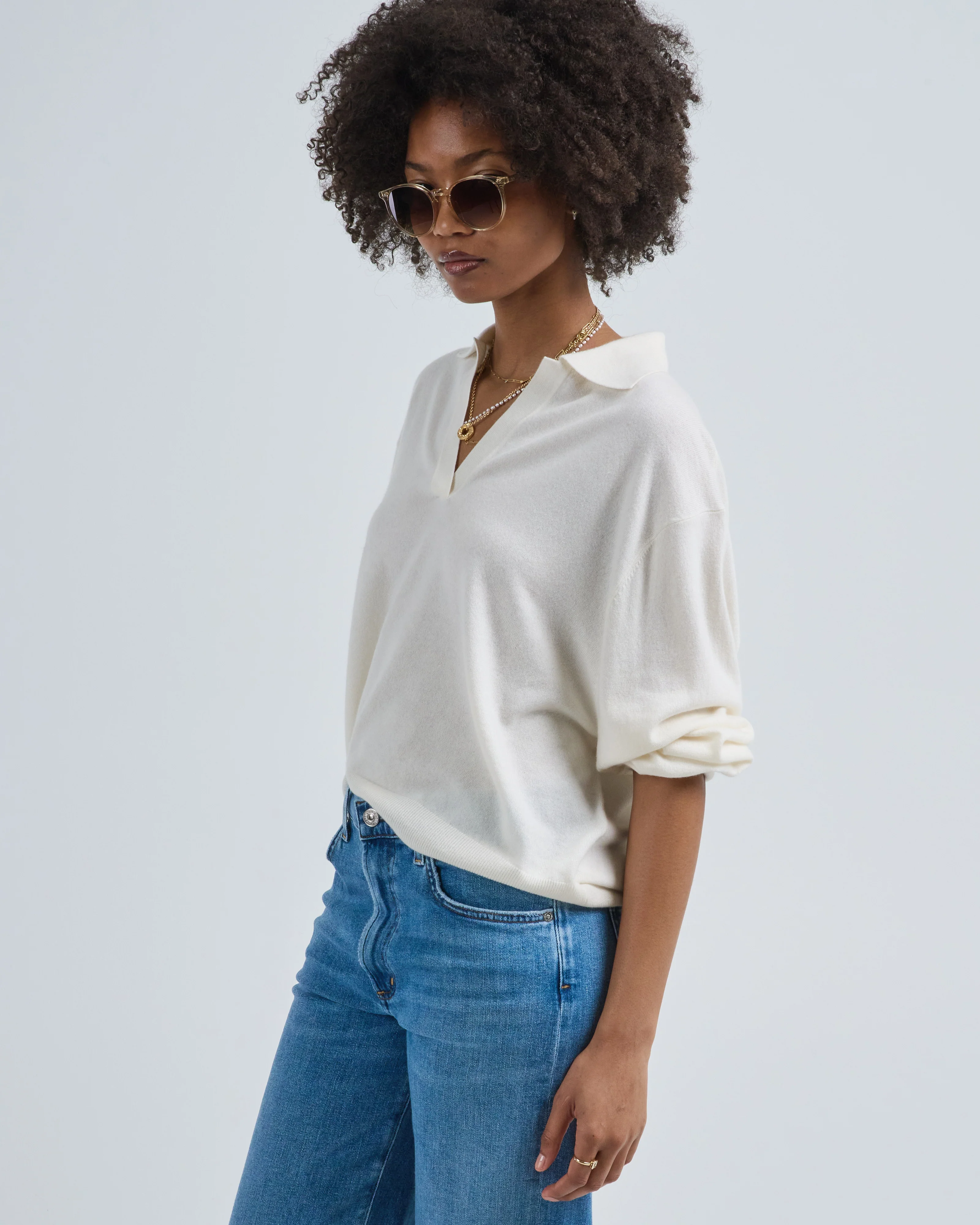 oxford l/s relaxed polo sweater - Image 3