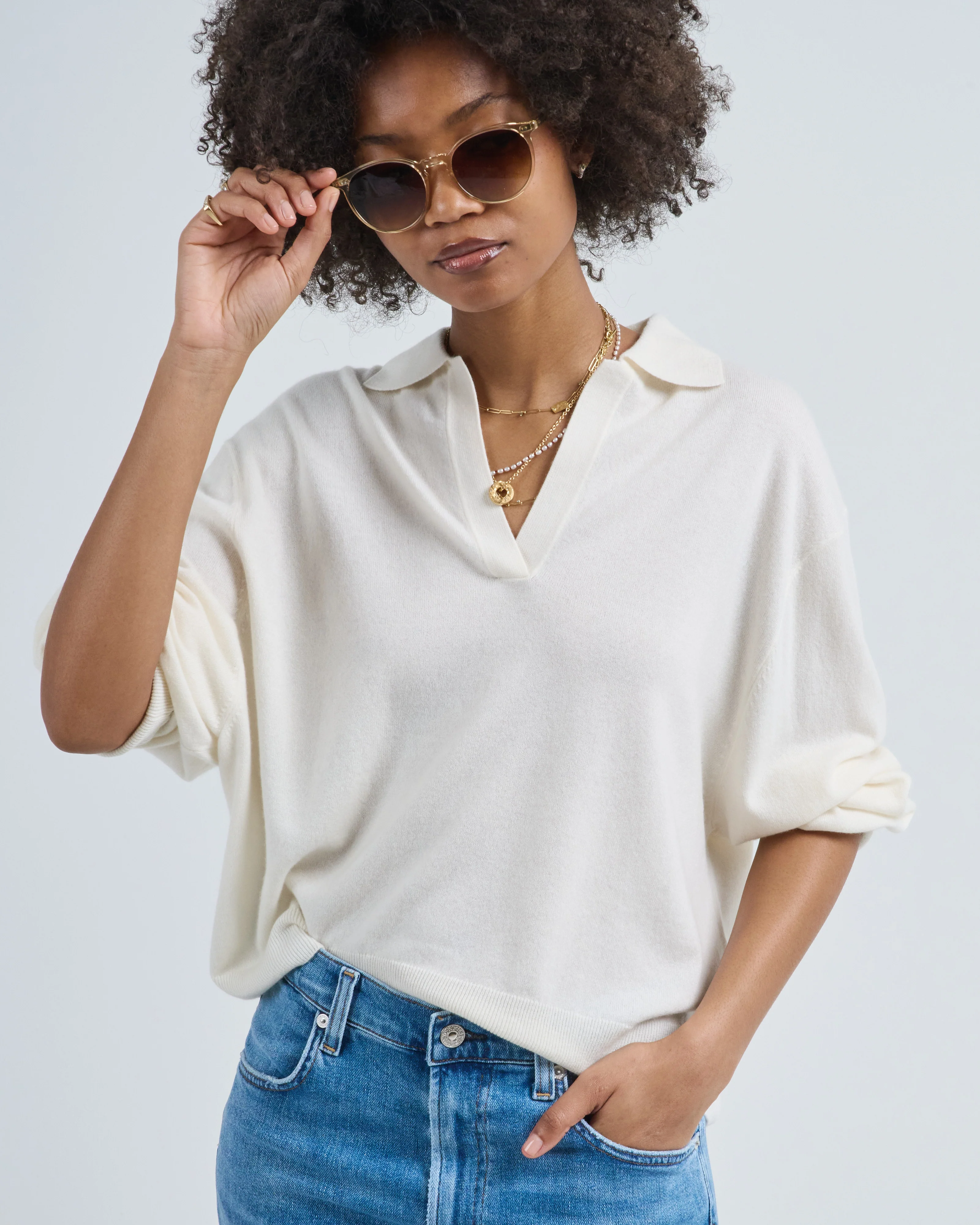 oxford l/s relaxed polo sweater - Image 5