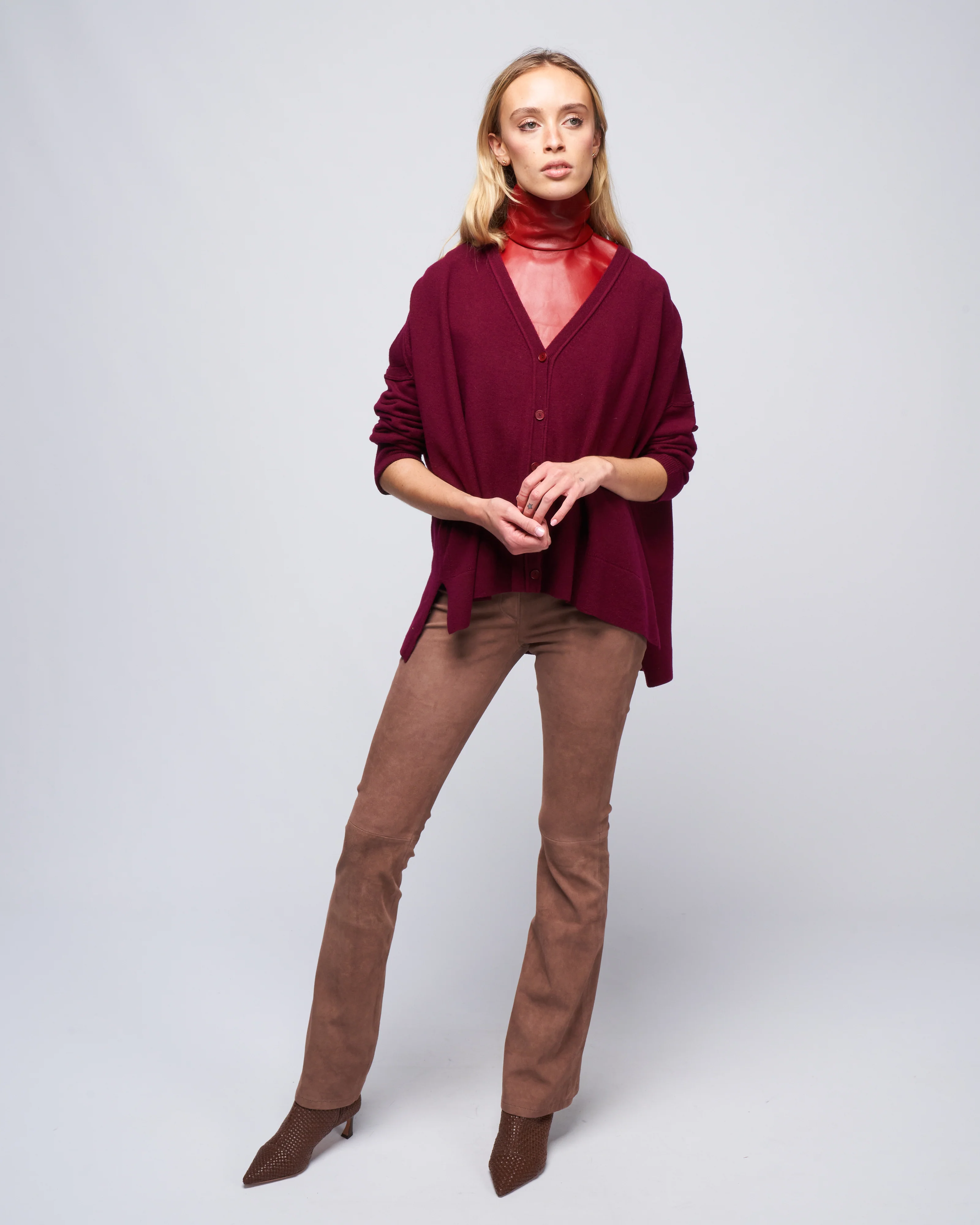 izzy stretch suede pant - truffle - Image 2