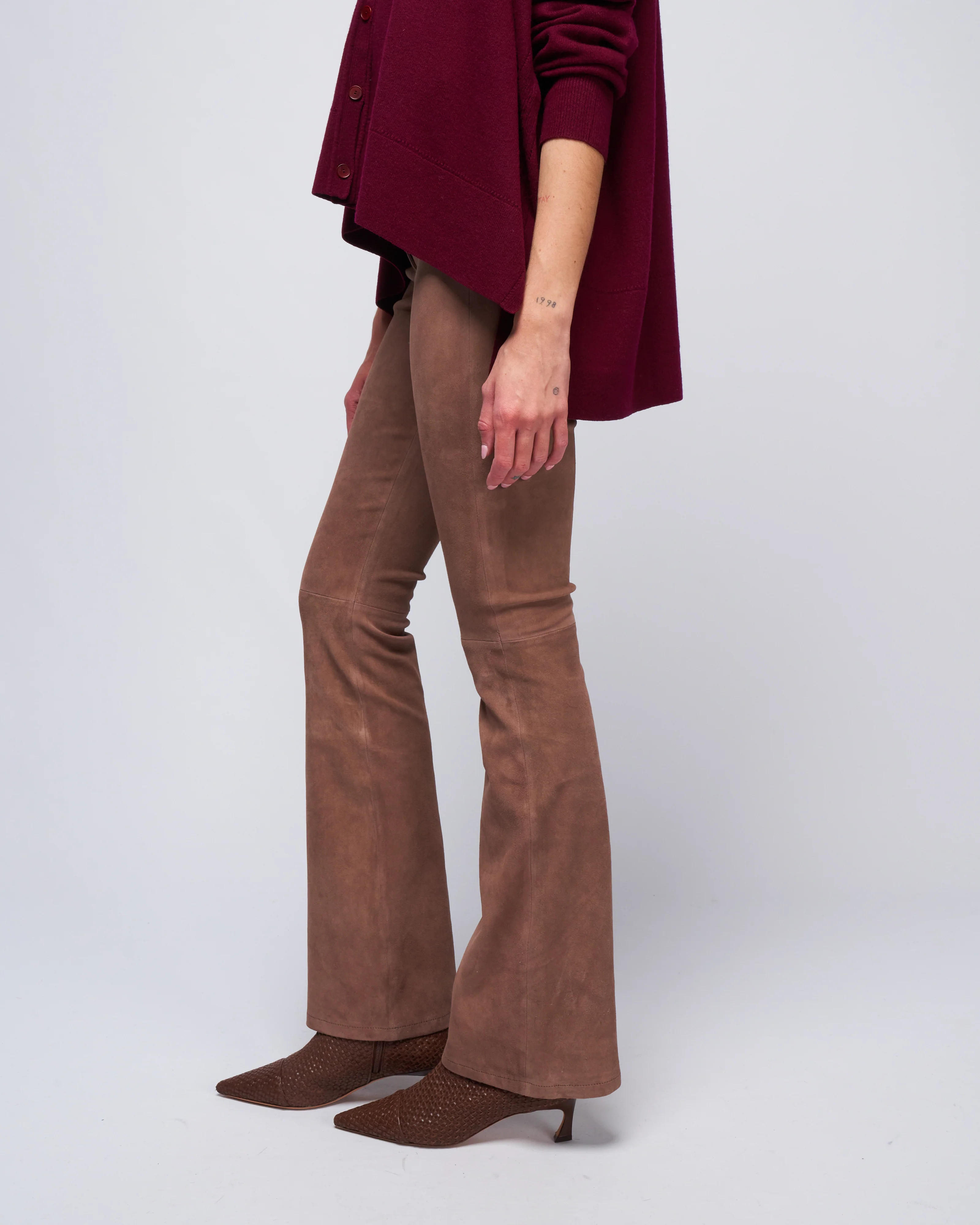 izzy stretch suede pant - truffle - Image 3