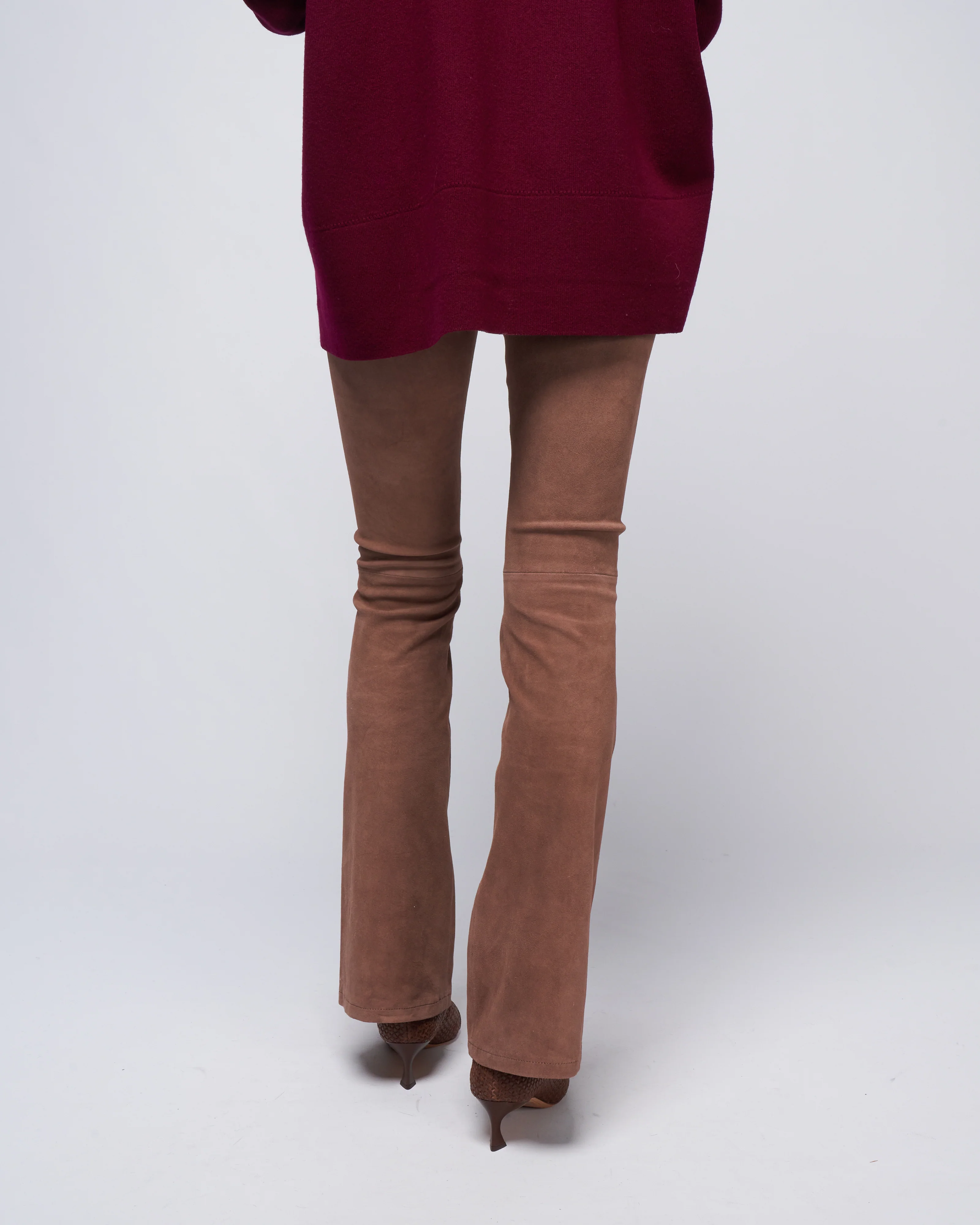 izzy stretch suede pant - truffle - Image 4