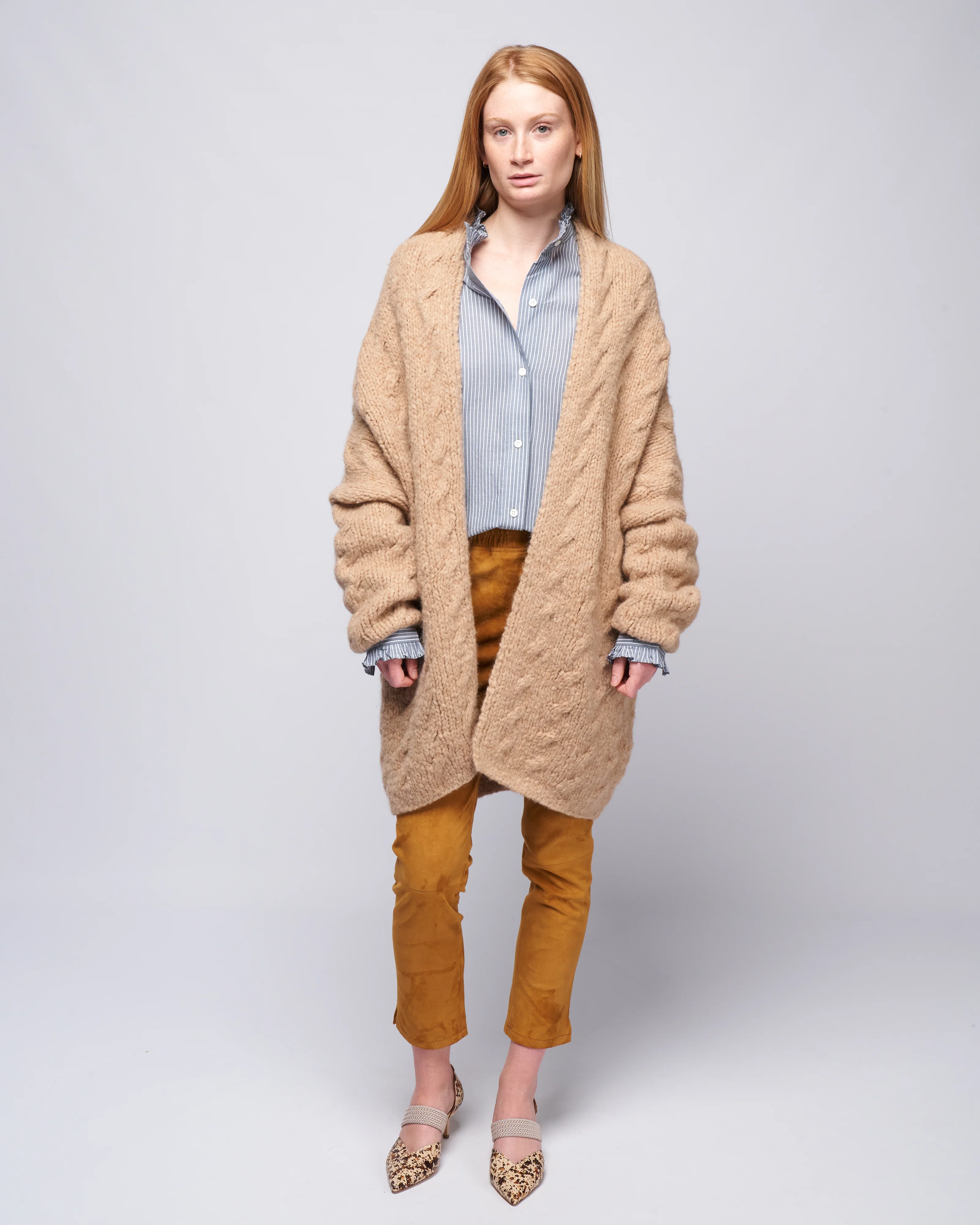 provence stretch suede pant - honey - Image 2