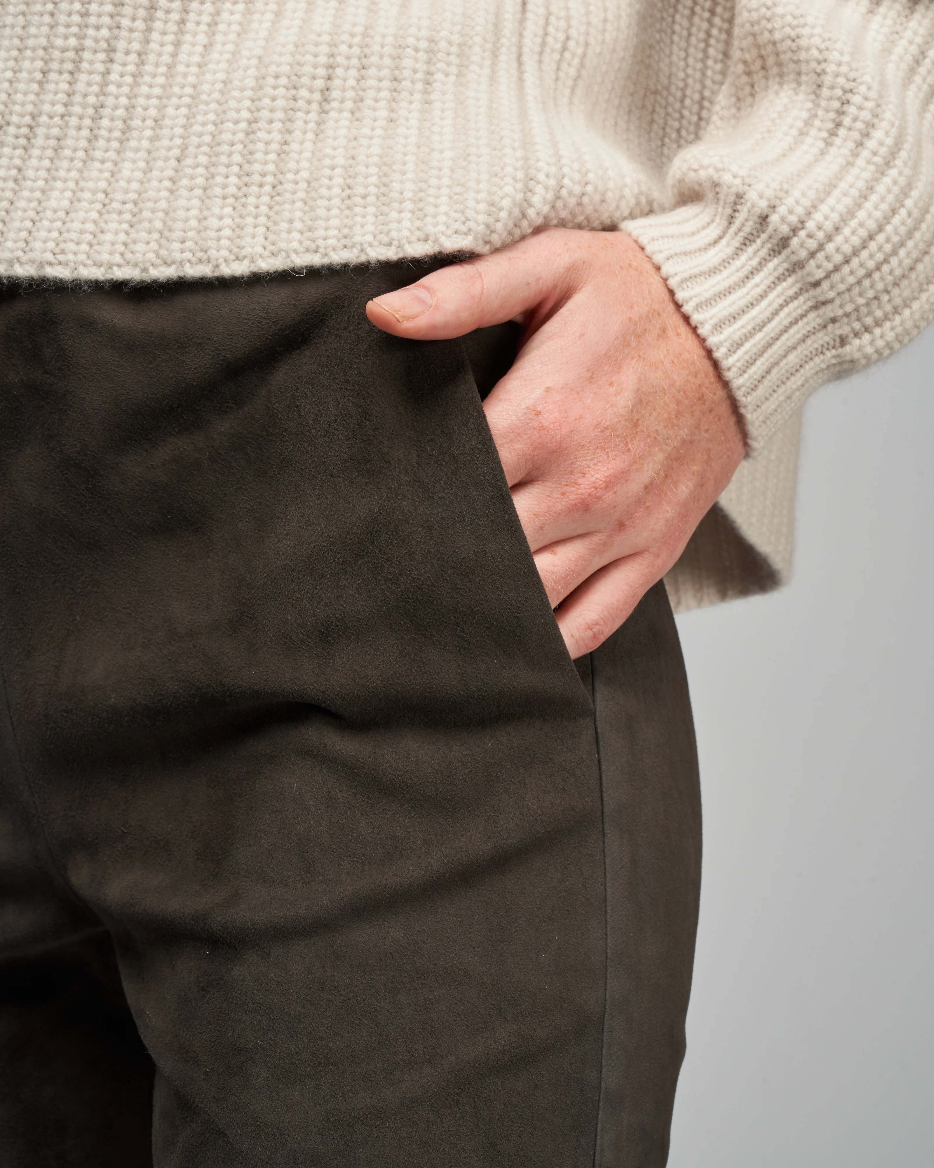 provence stretch suede pant - iron - Image 5