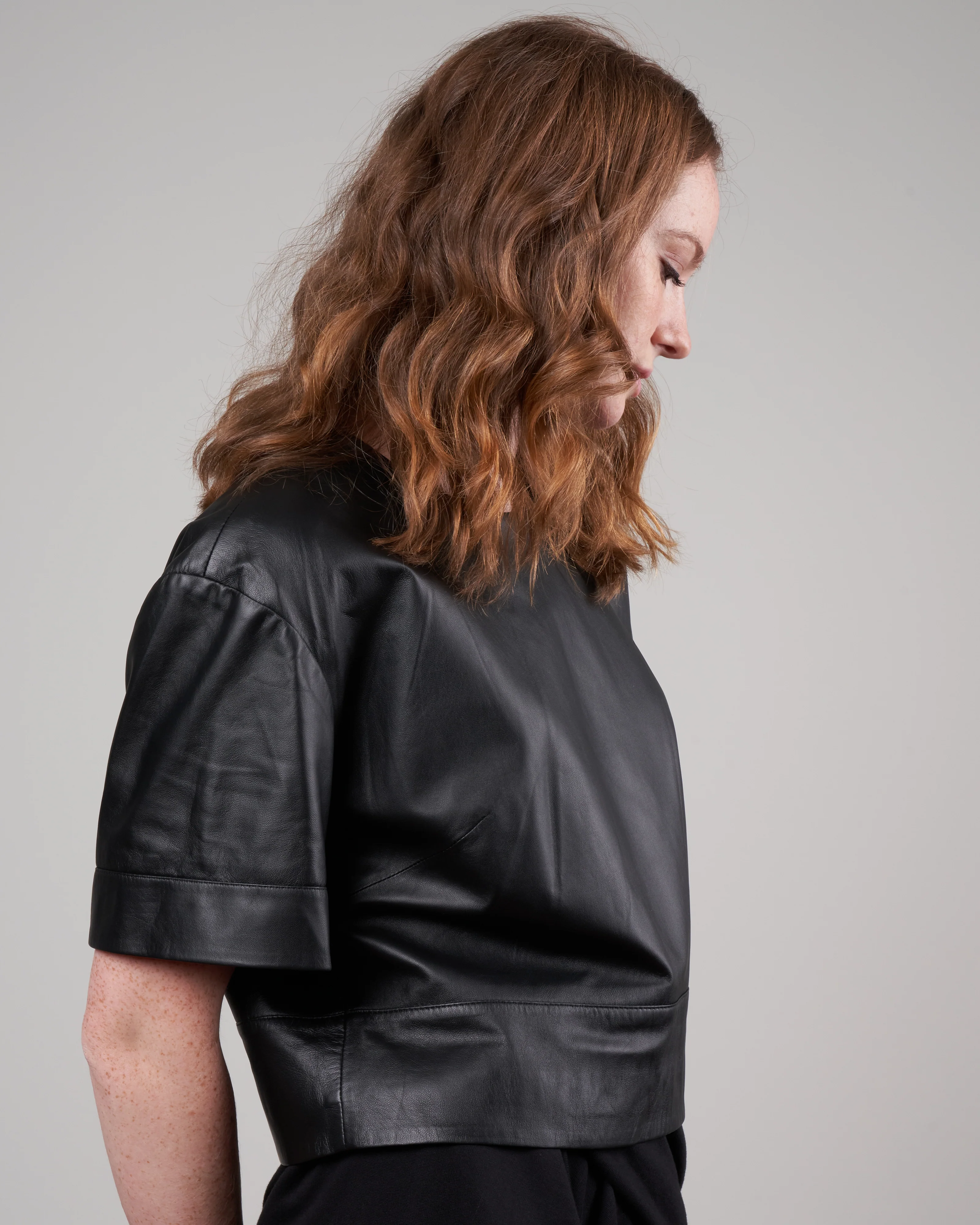 leather tee - black - Image 2