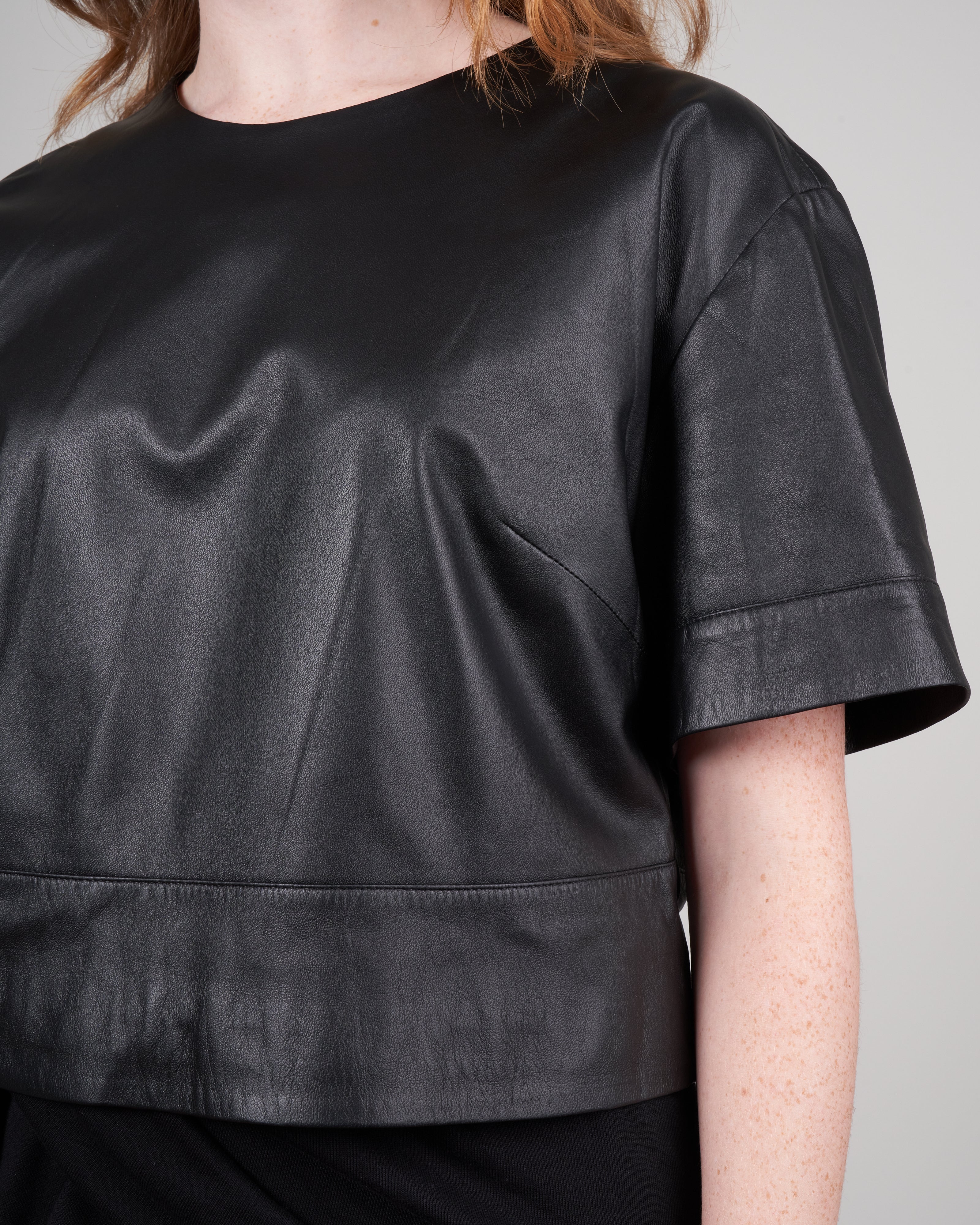 leather tee - black - Image 4