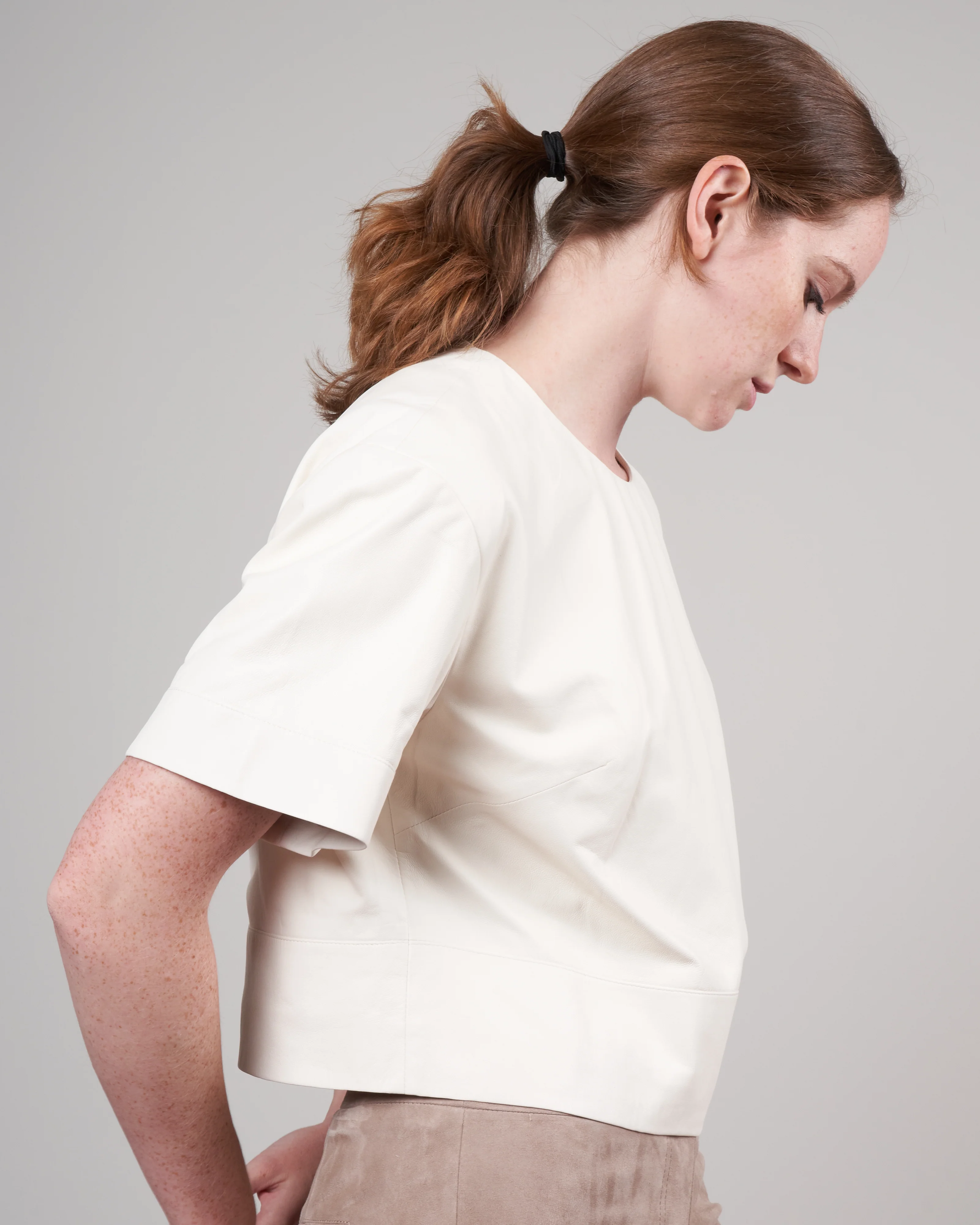 leather tee - milk - Image 3