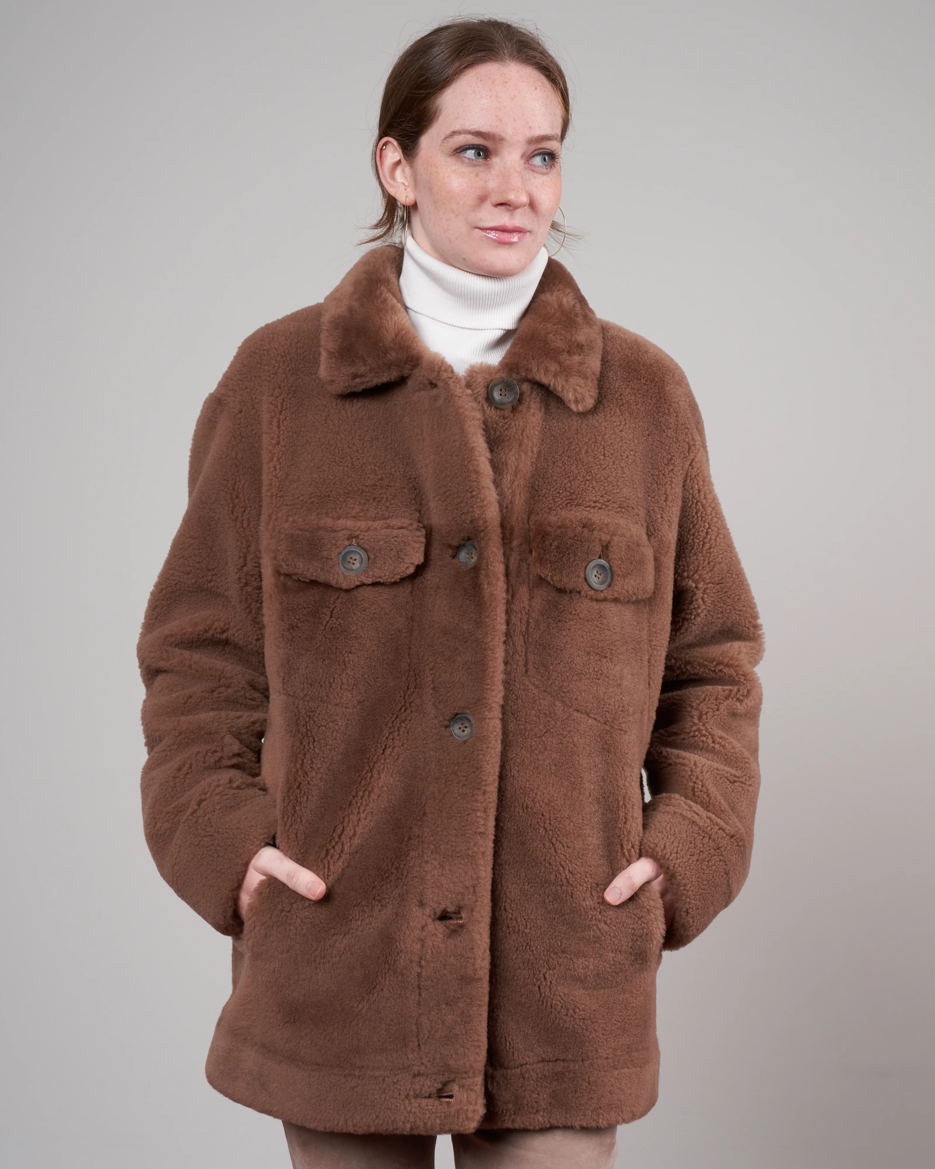 shearling jacket - praline - Image 3