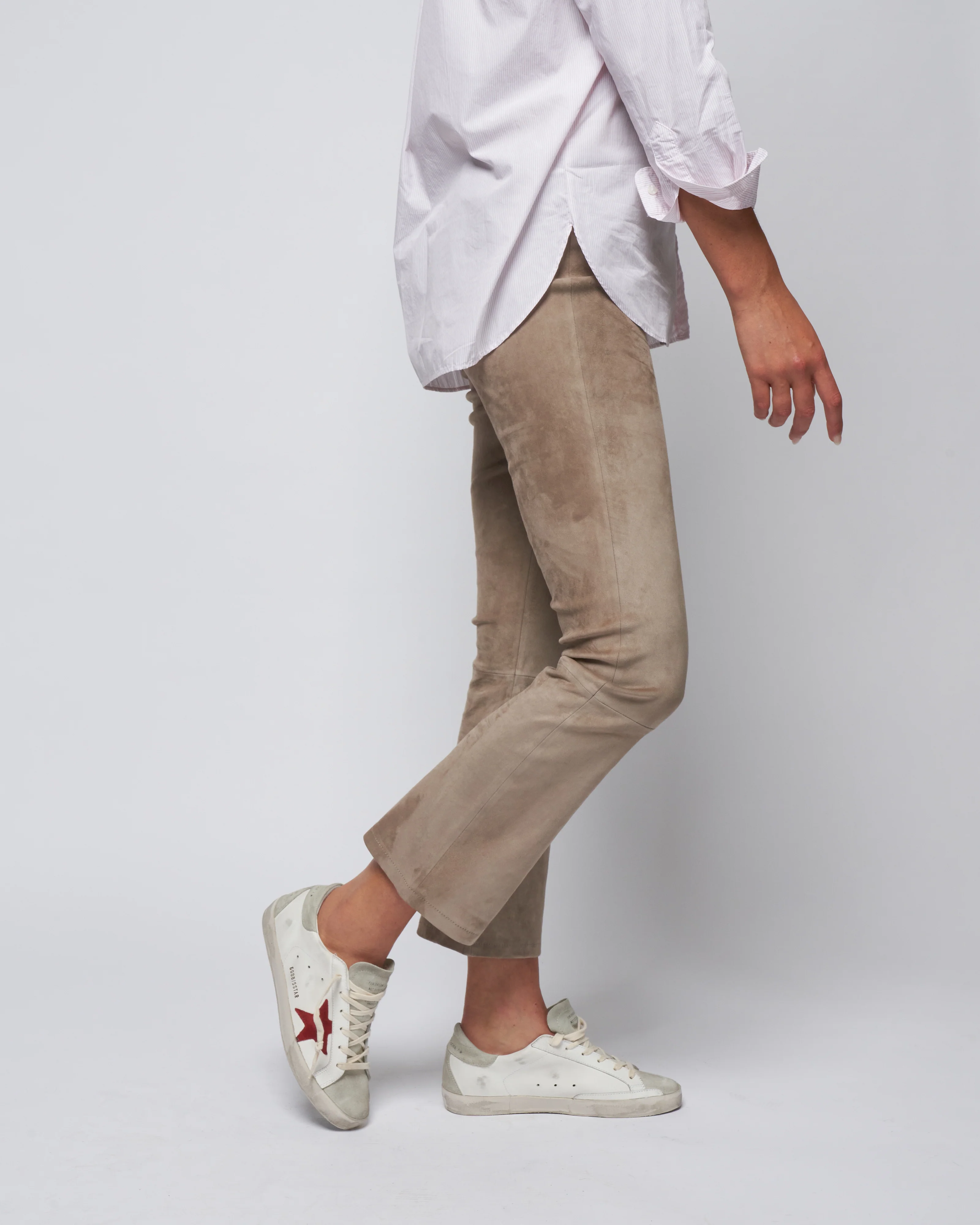 suede kick flare legging - grey taupe - Image 3