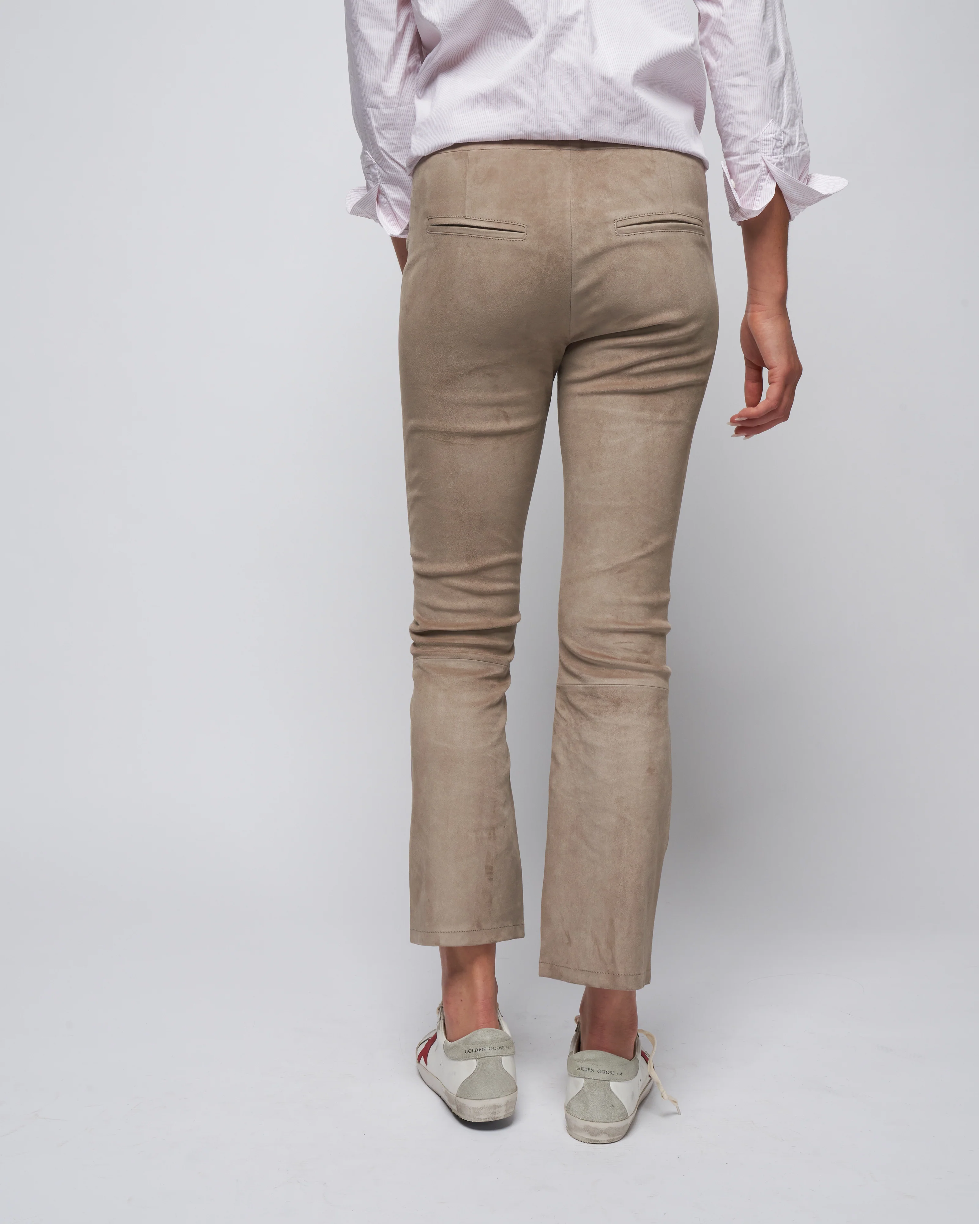 suede kick flare legging - grey taupe - Image 4