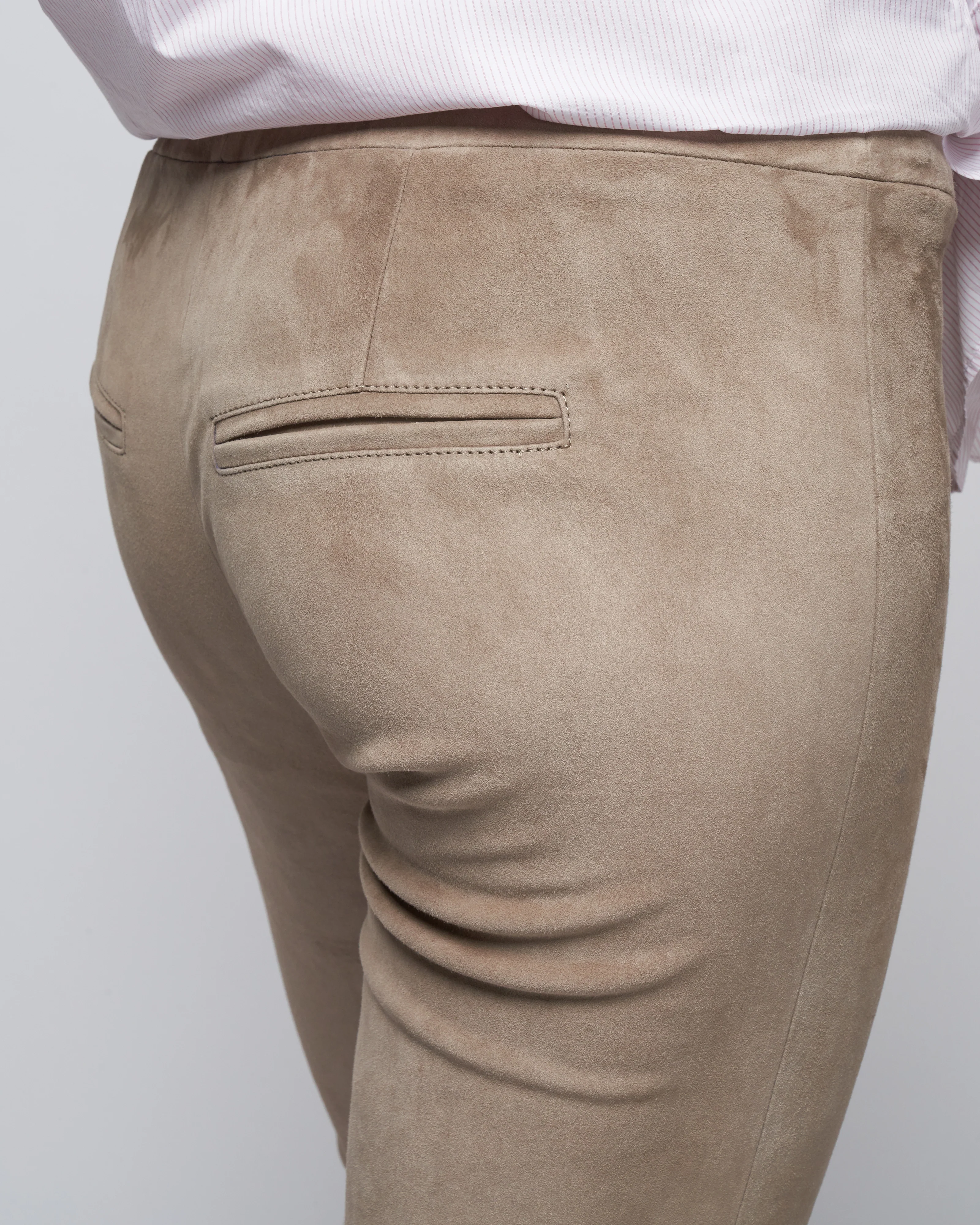 suede kick flare legging - grey taupe - Image 5