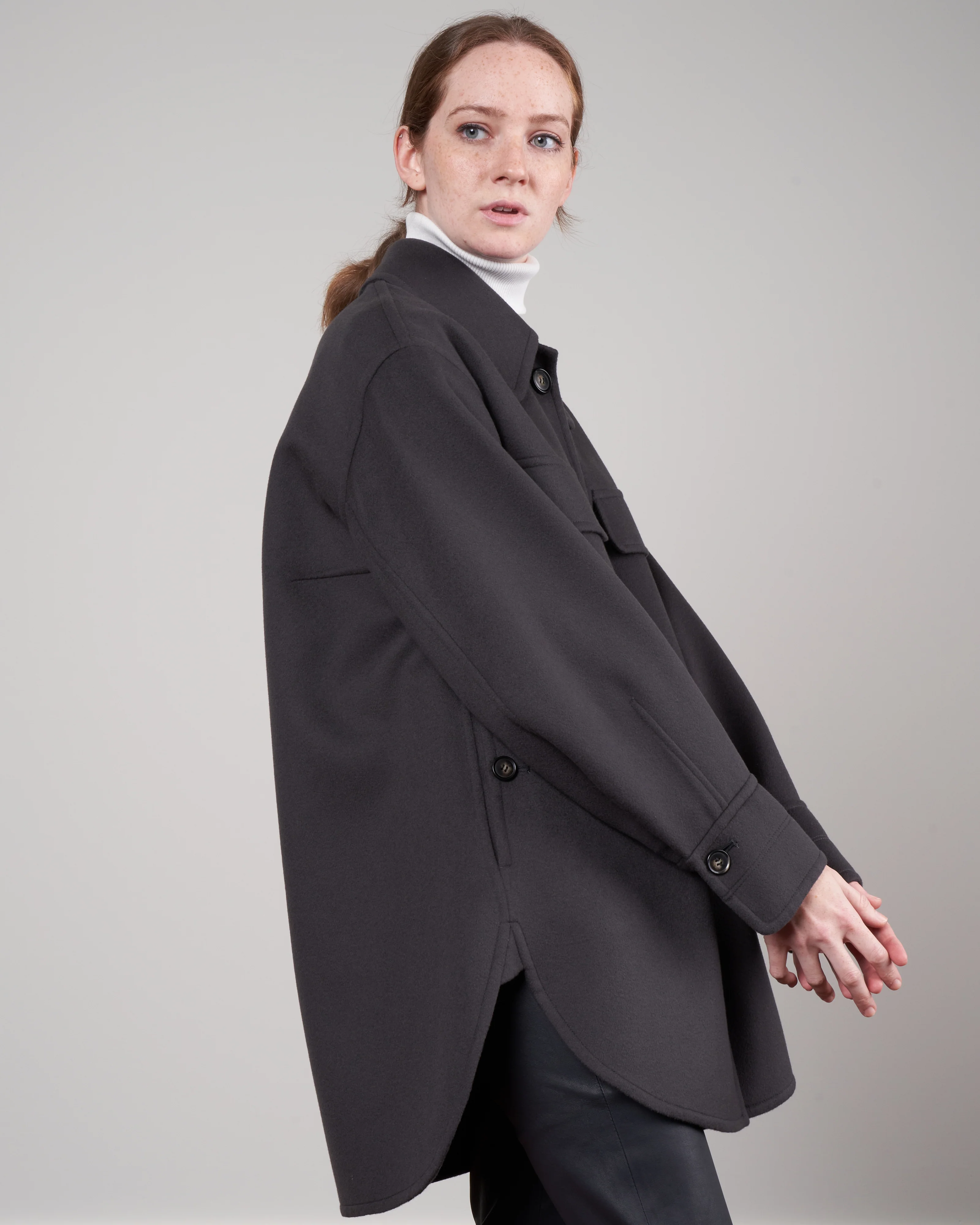 wool jacket - dark grey - Image 3