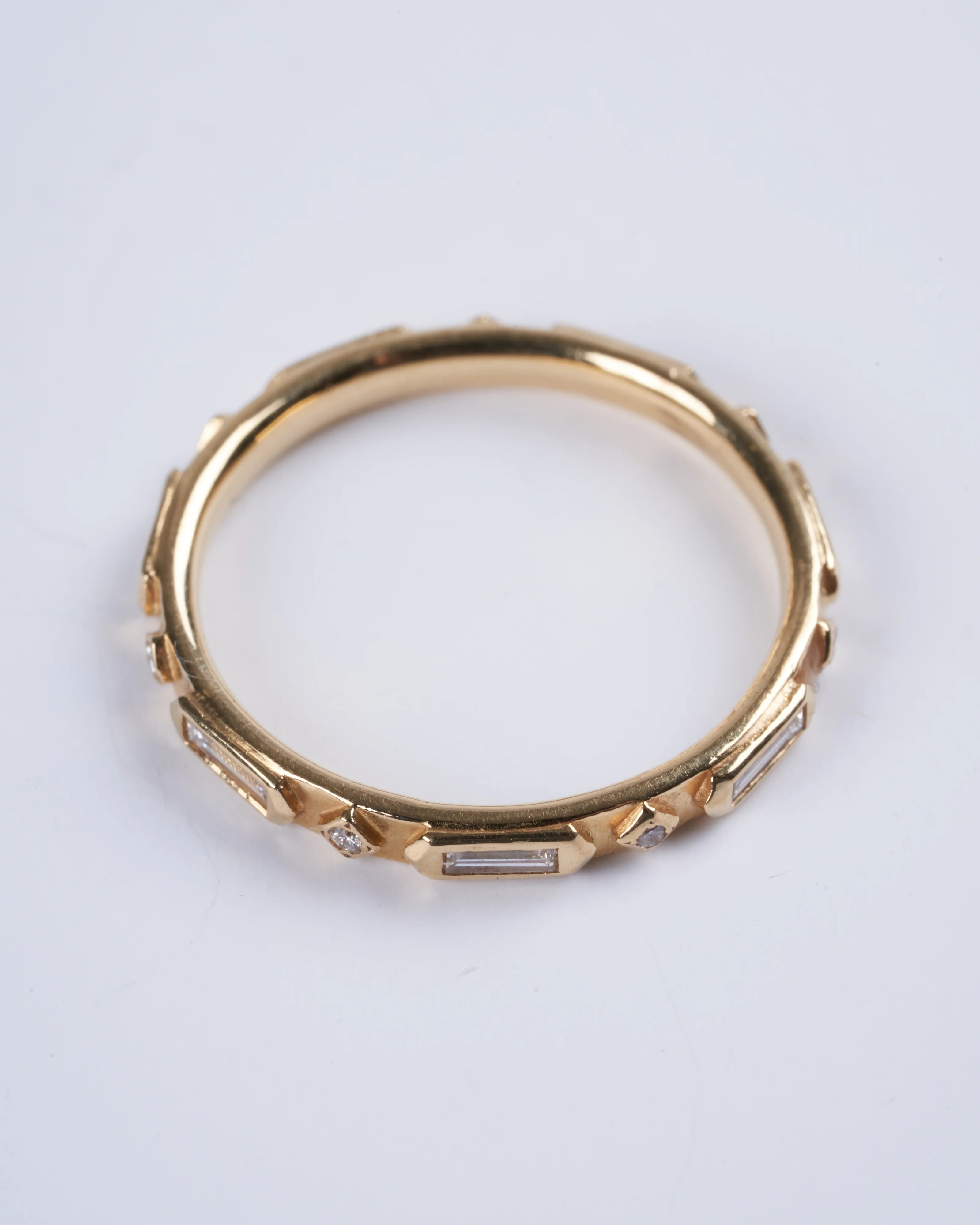 geometric diamond ring - gold - Image 2