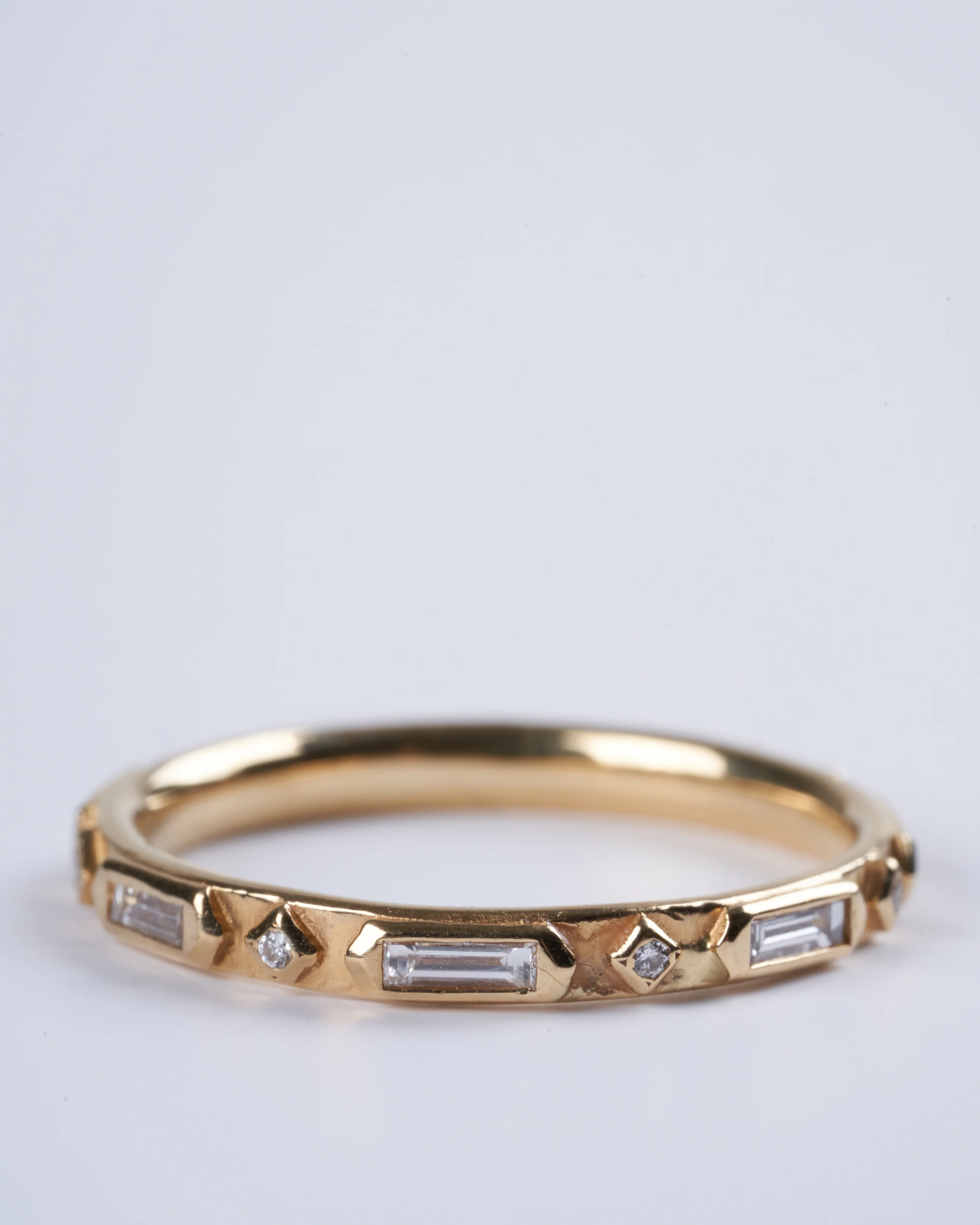 geometric diamond ring - gold - Image 3