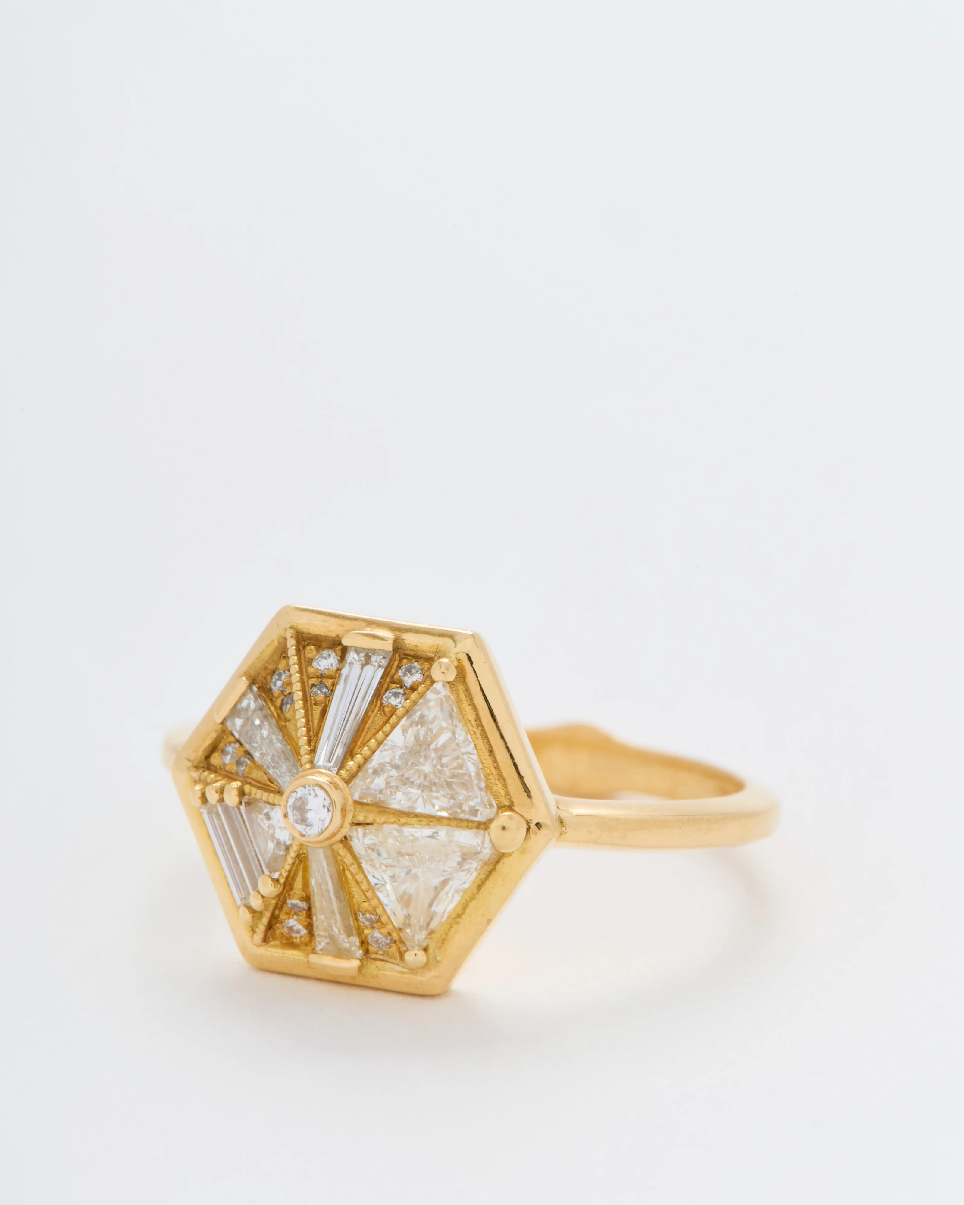 hexagon ring - gold - Image 3