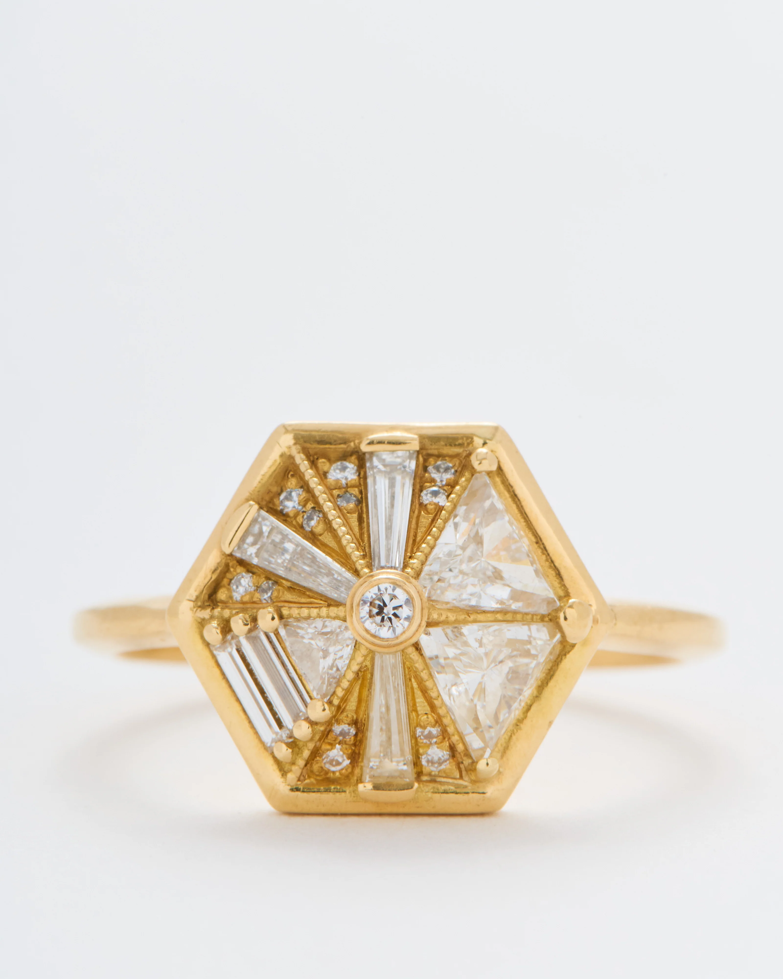 hexagon ring - gold - Image 4