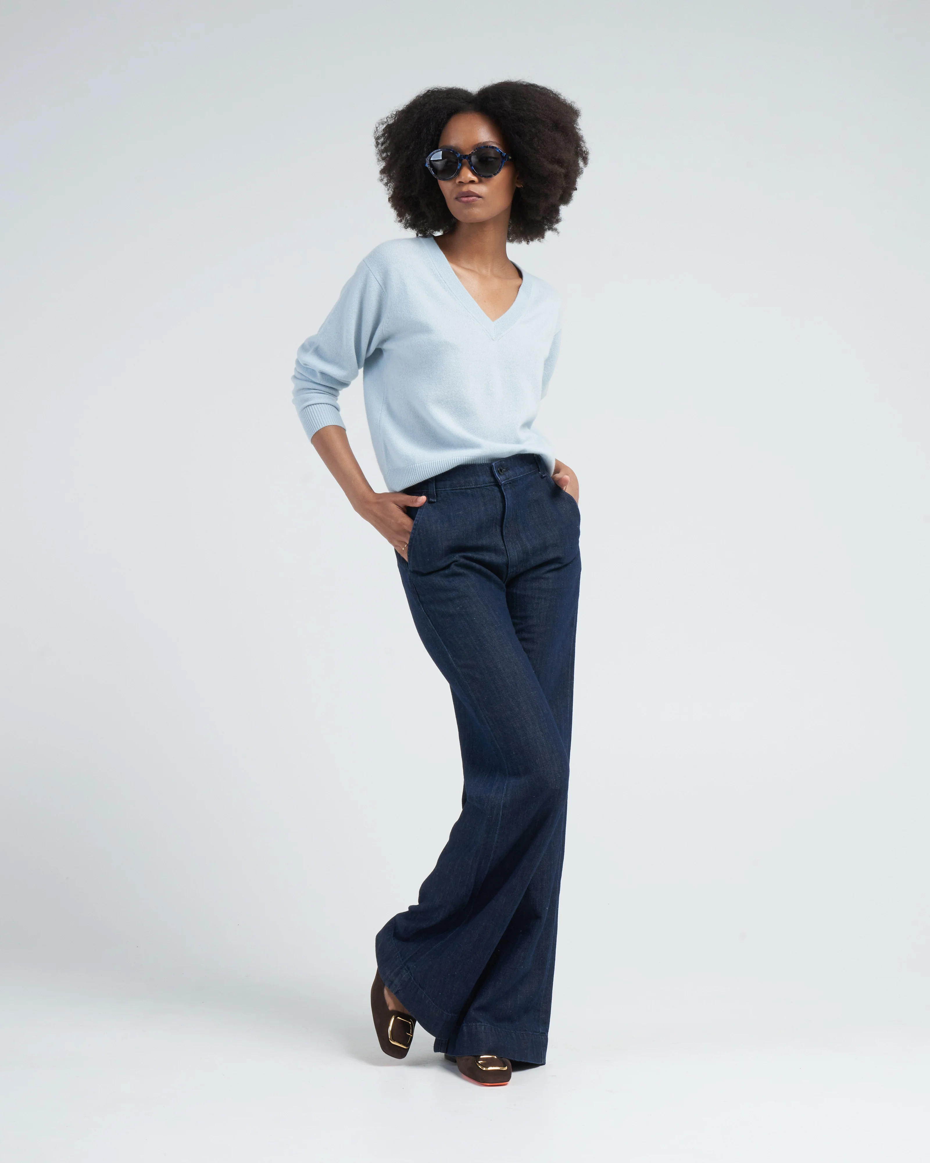 denim trouser - indigo linen - Image 2