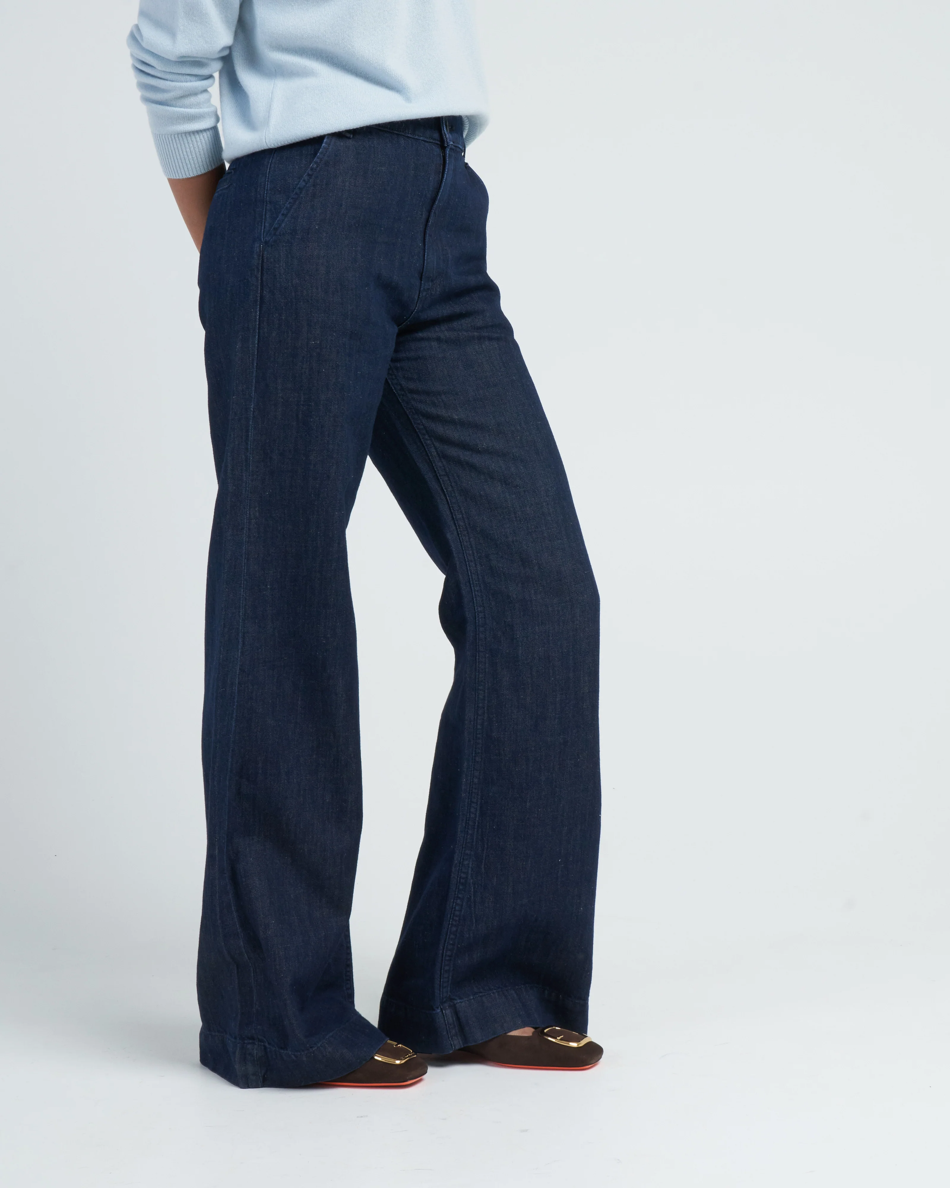 denim trouser - indigo linen - Image 3