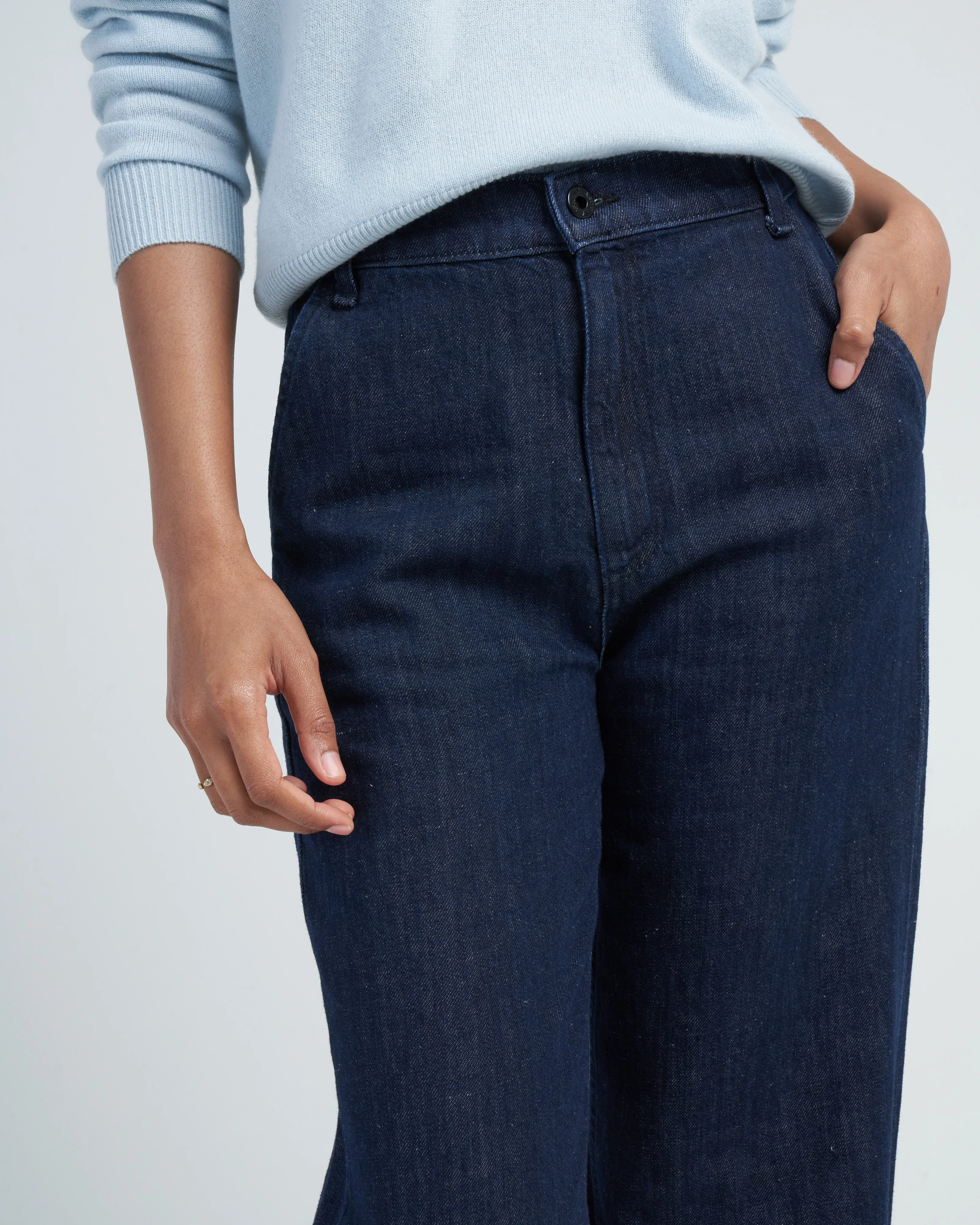 denim trouser - indigo linen - Image 4