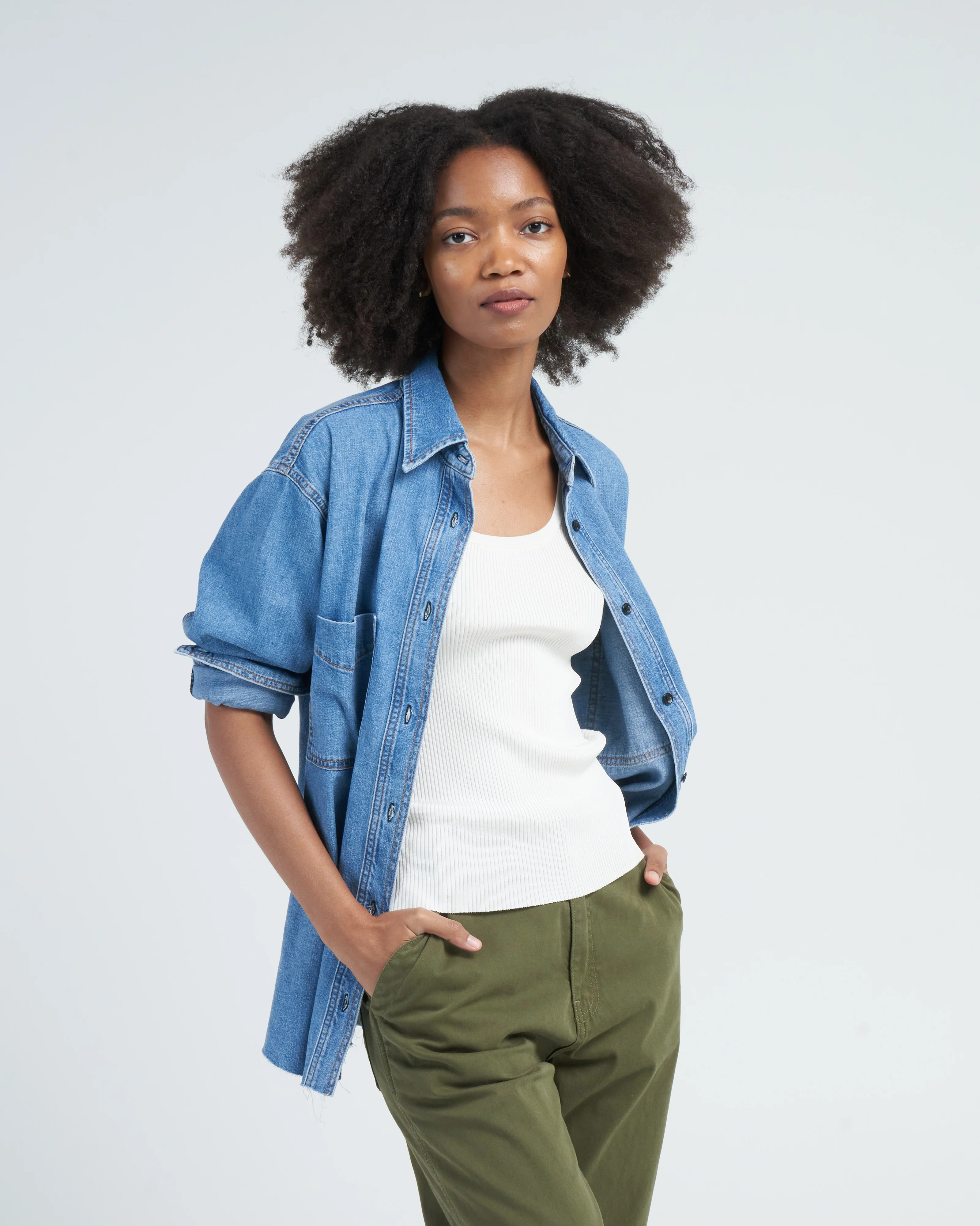 oversized denim shirt - palm canyon