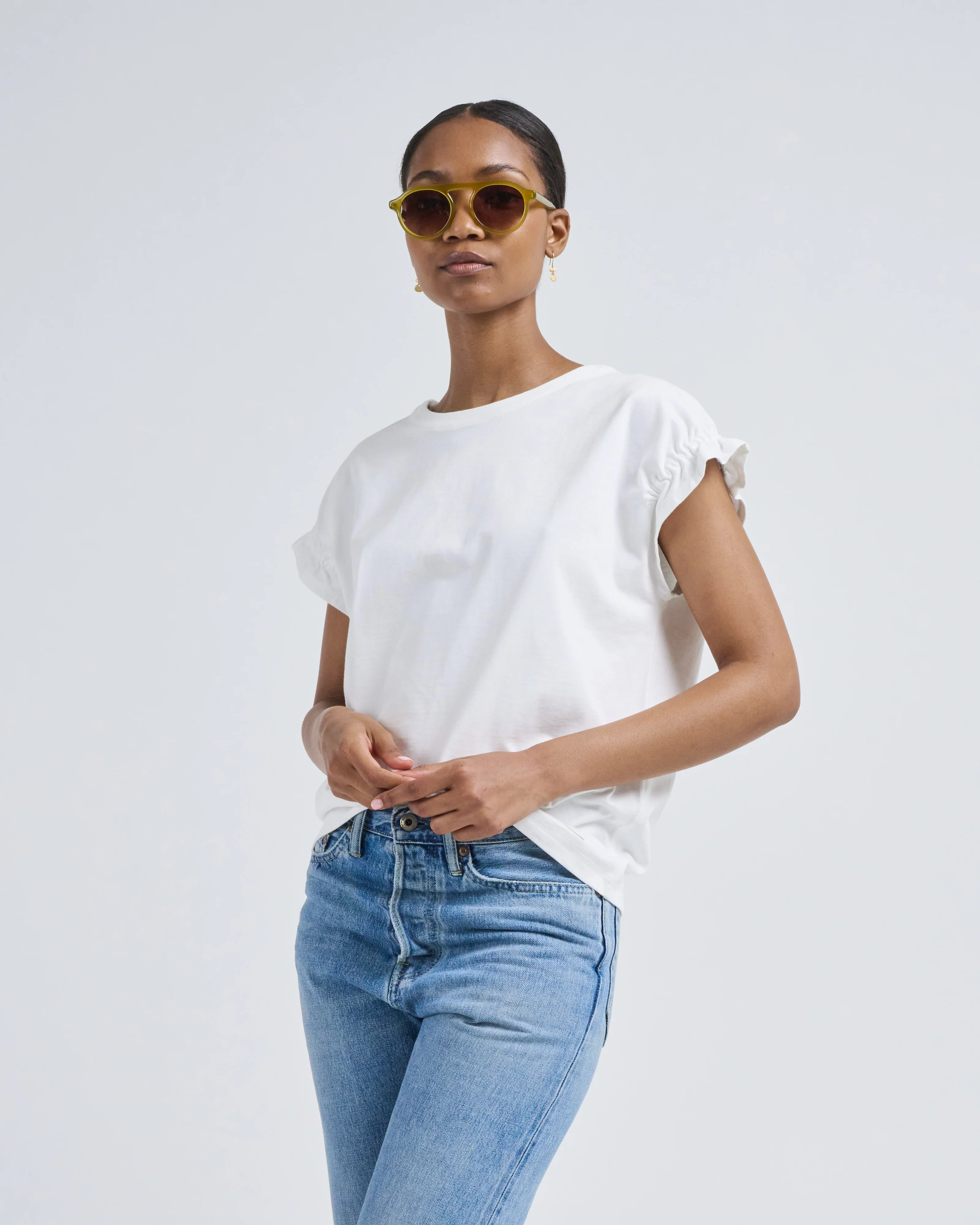 cap sleeve knit sweatblouse - Image 2