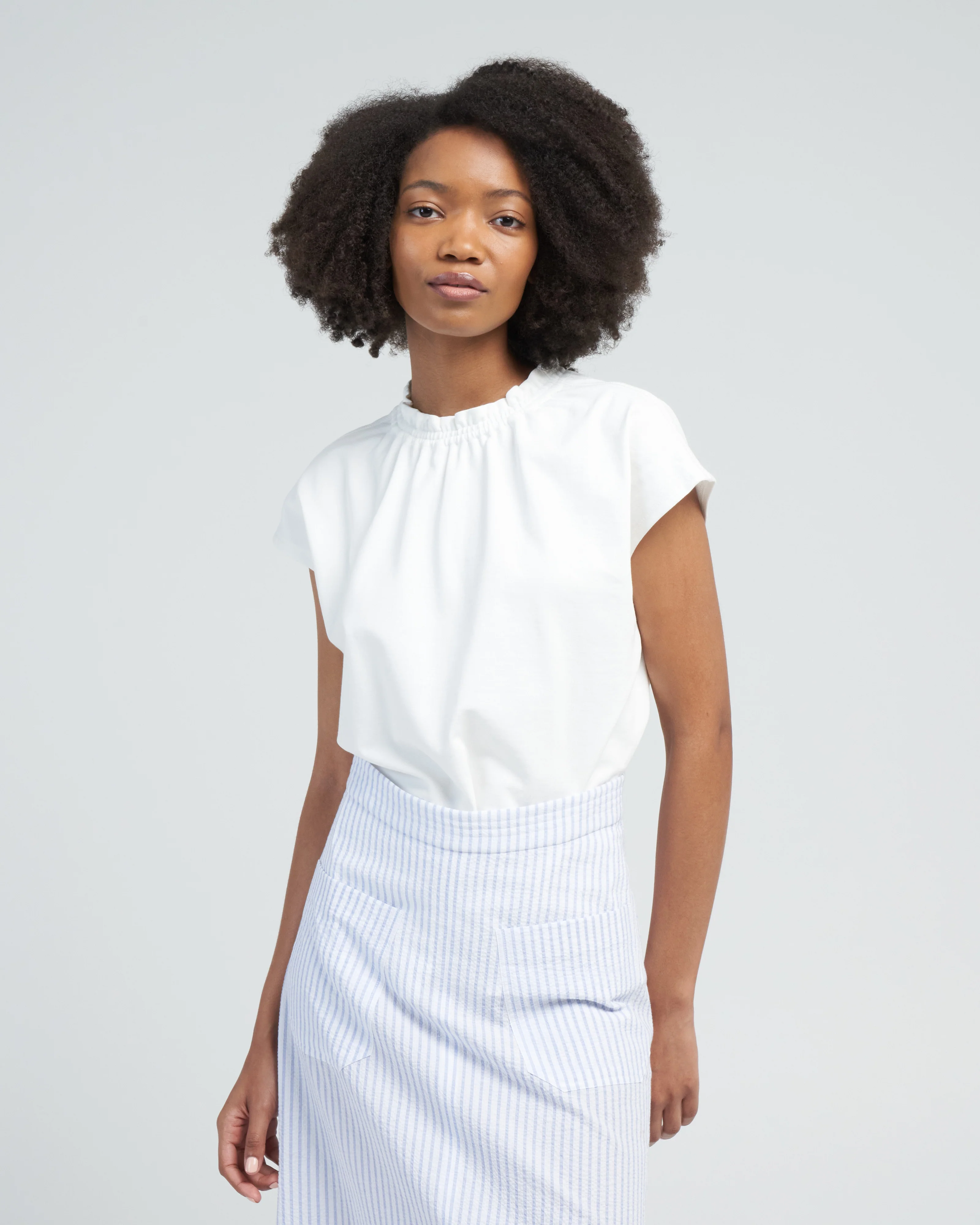 cap sleeve sweatblouse - natural white