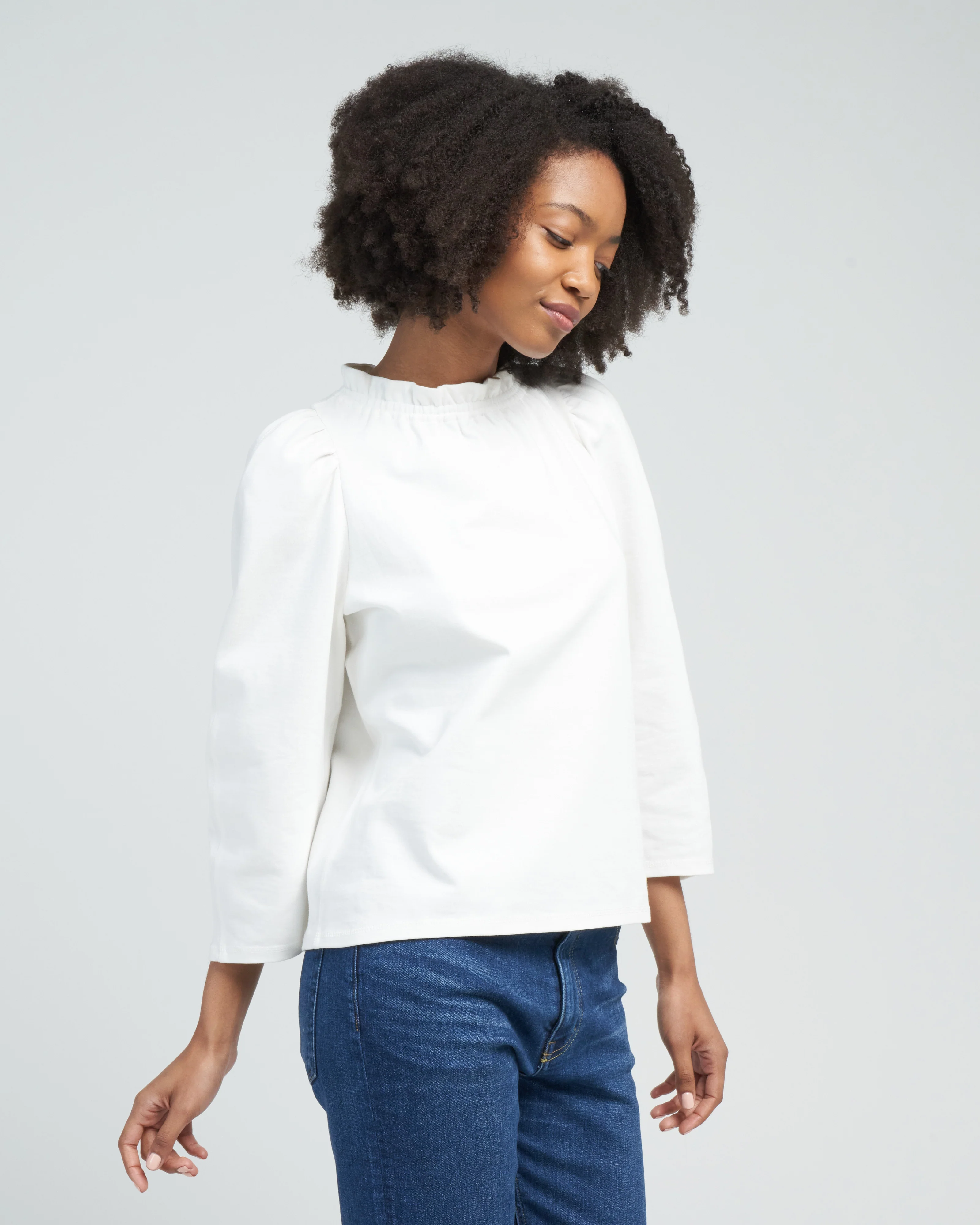 long sleeve sweatblouse - natural white - Image 3