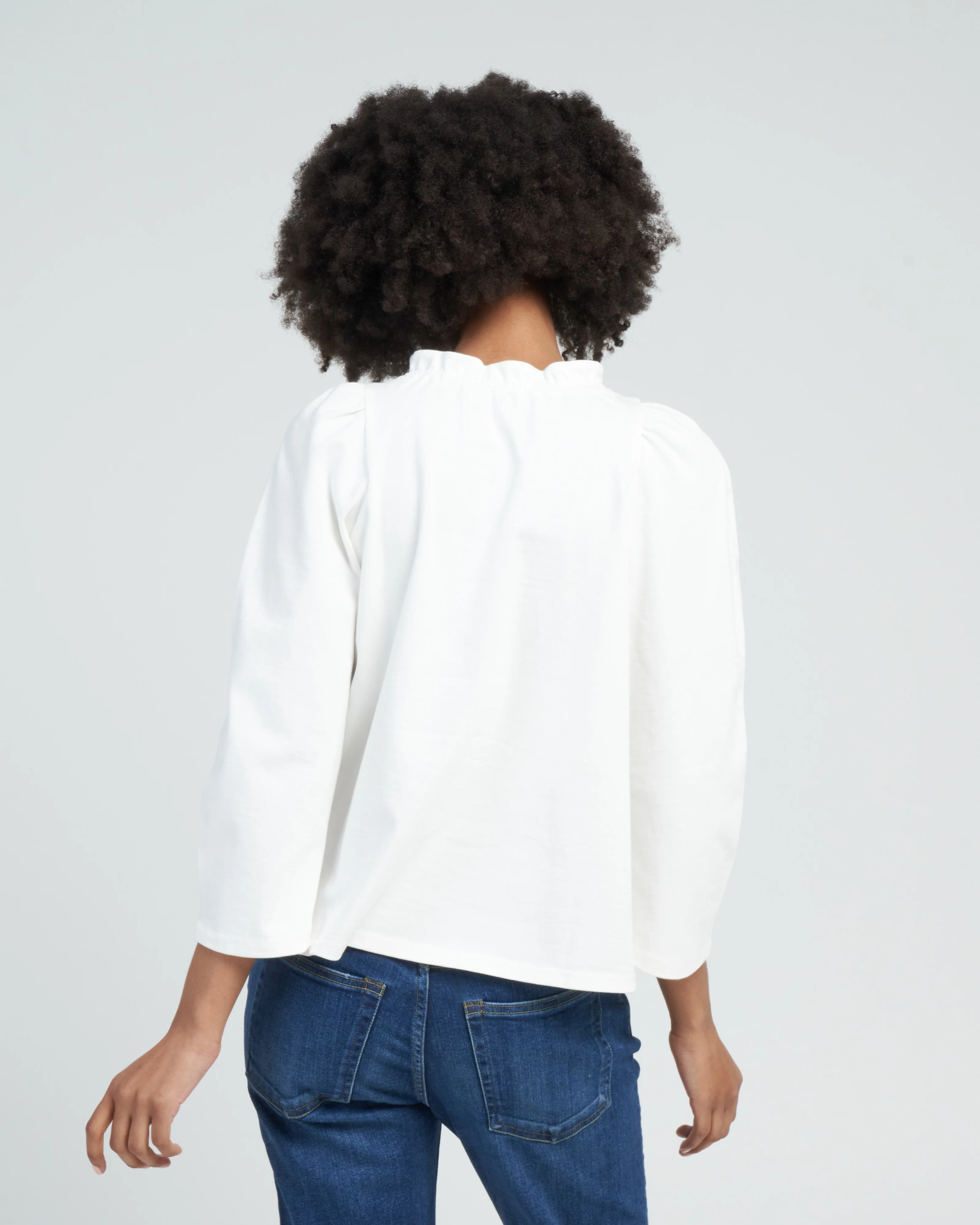long sleeve sweatblouse - natural white - Image 4