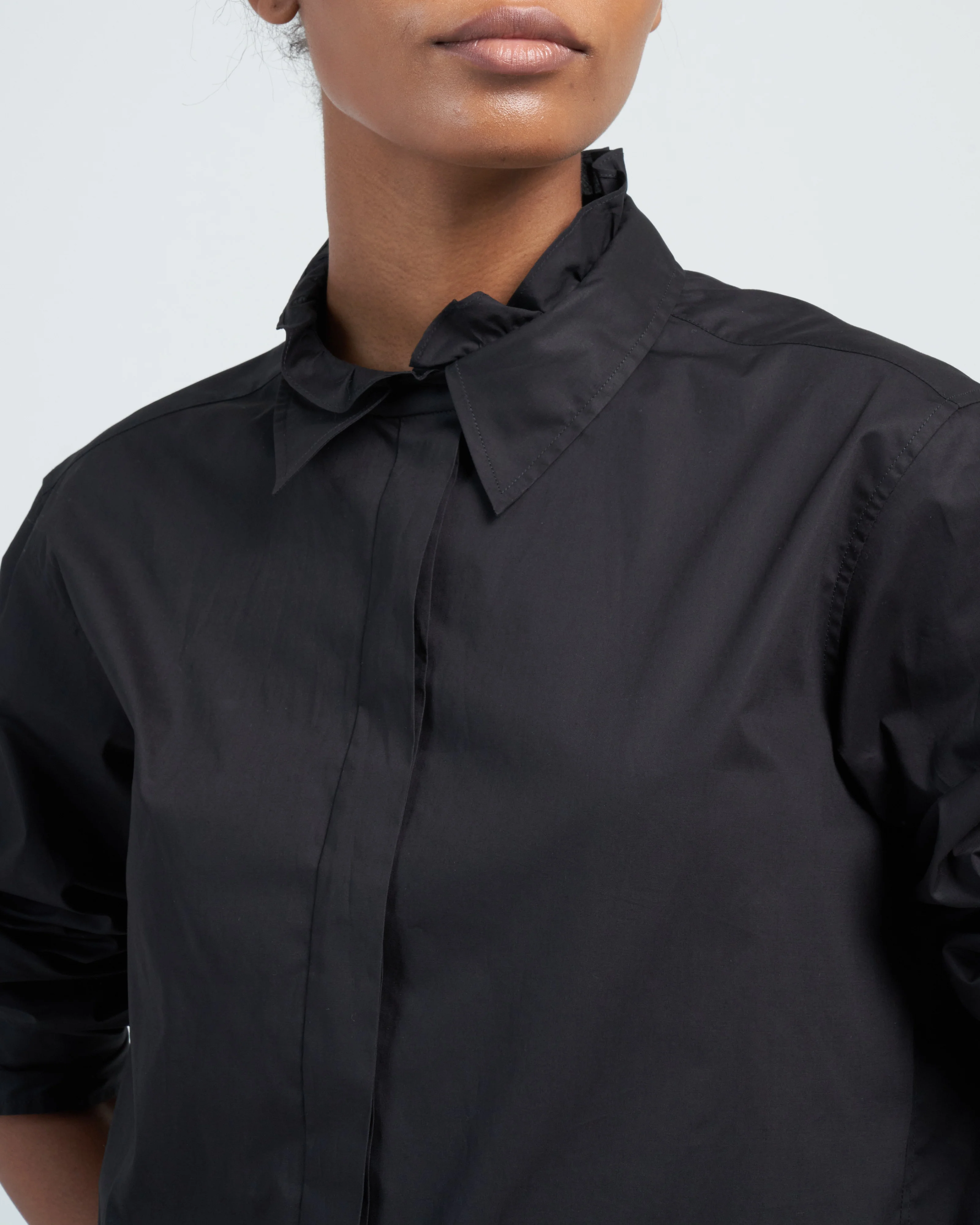 man's shirt w/ frill - black - Image 5