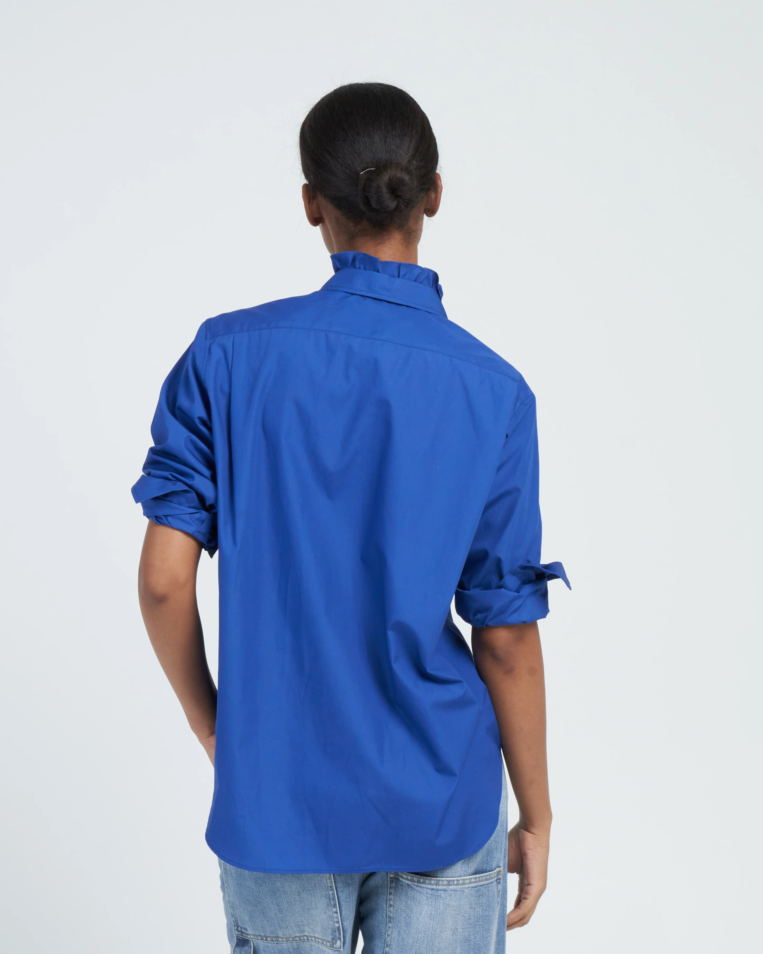 man's shirt w/ frill - deep blue - Image 5
