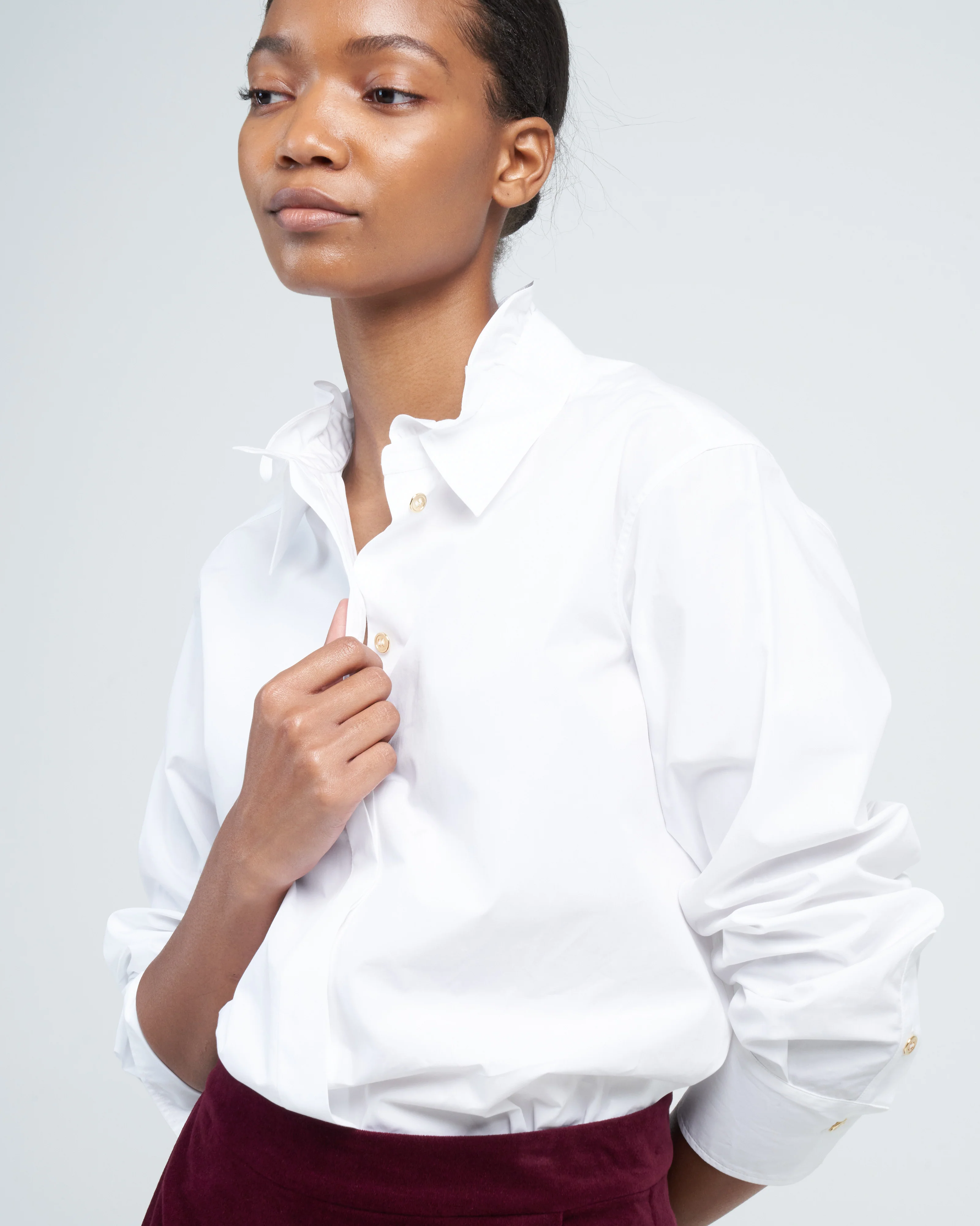 man's shirt w/ frill - white - Image 2