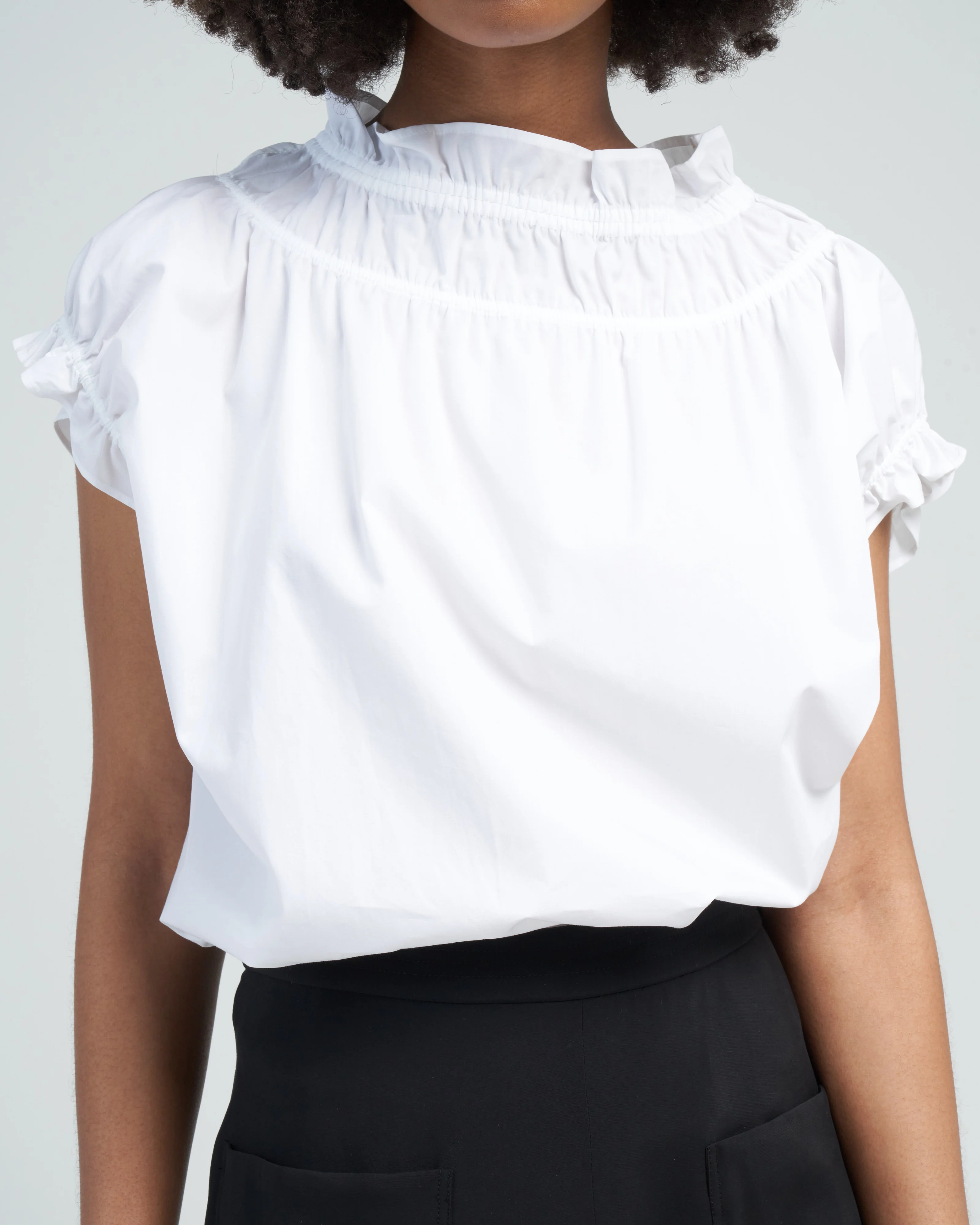 memoir 1 ruched cap sleeve - white - Image 5