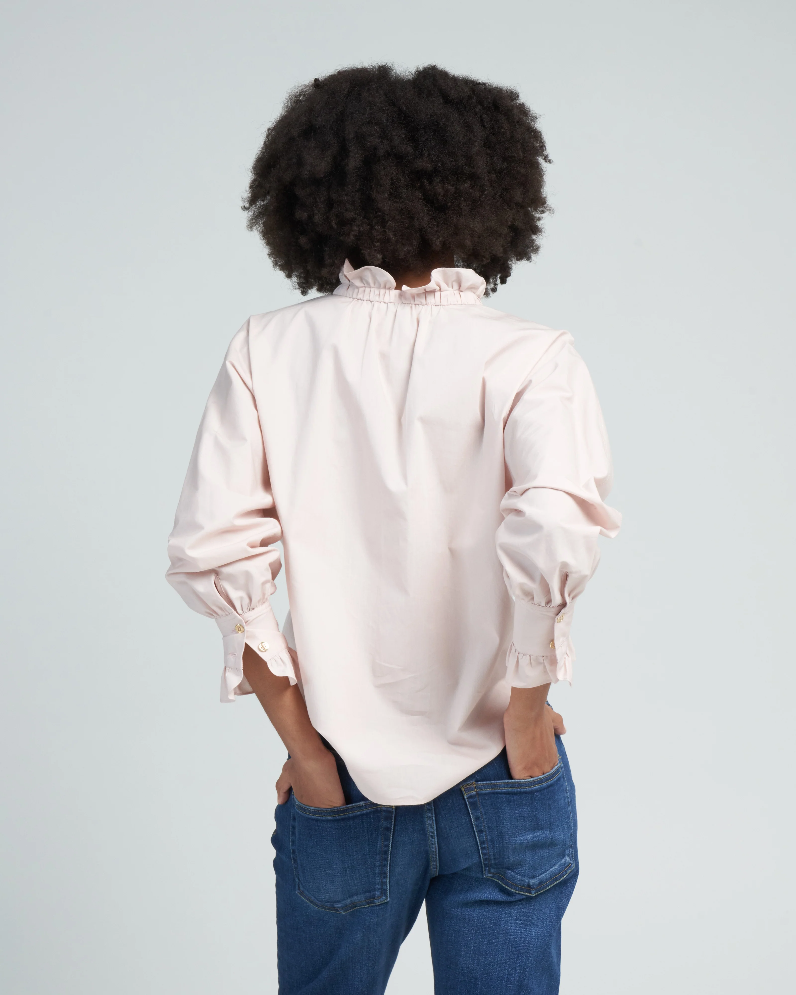 memoir 2 button front dolman sleeve - powder rose - Image 5