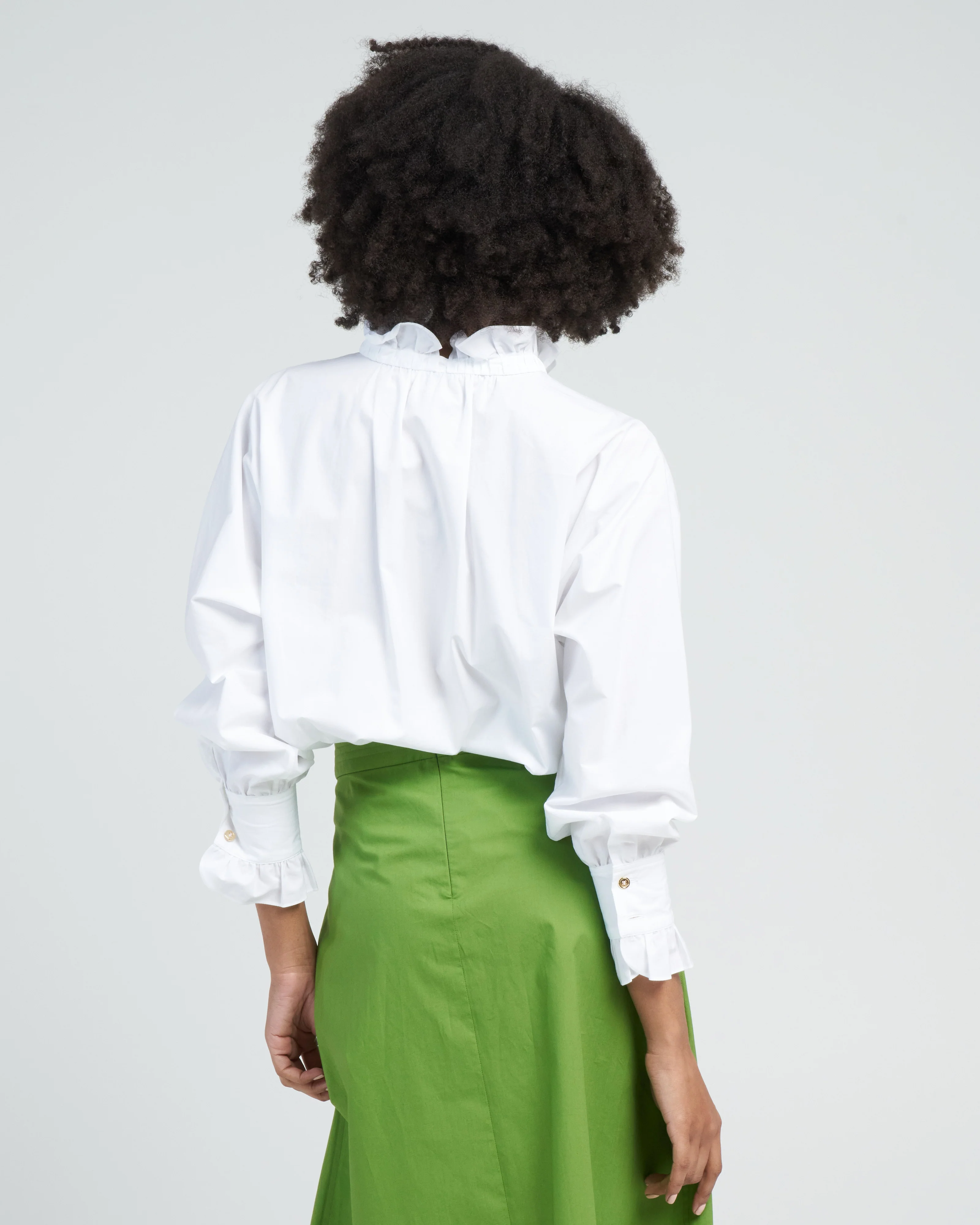 memoir 2 button front dolman sleeve - white - Image 4