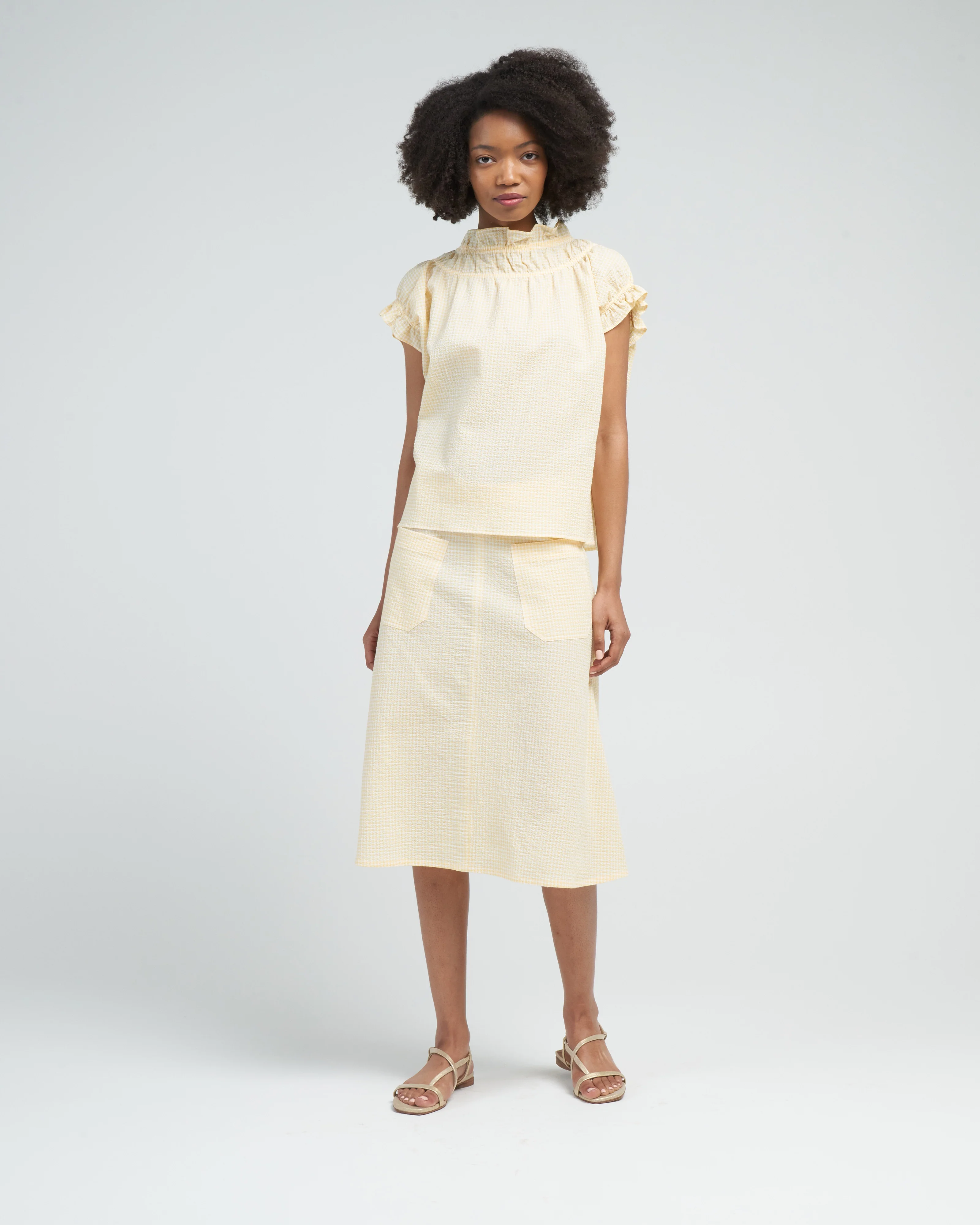 petite jupe novel skirt - yellow gingham - Image 2