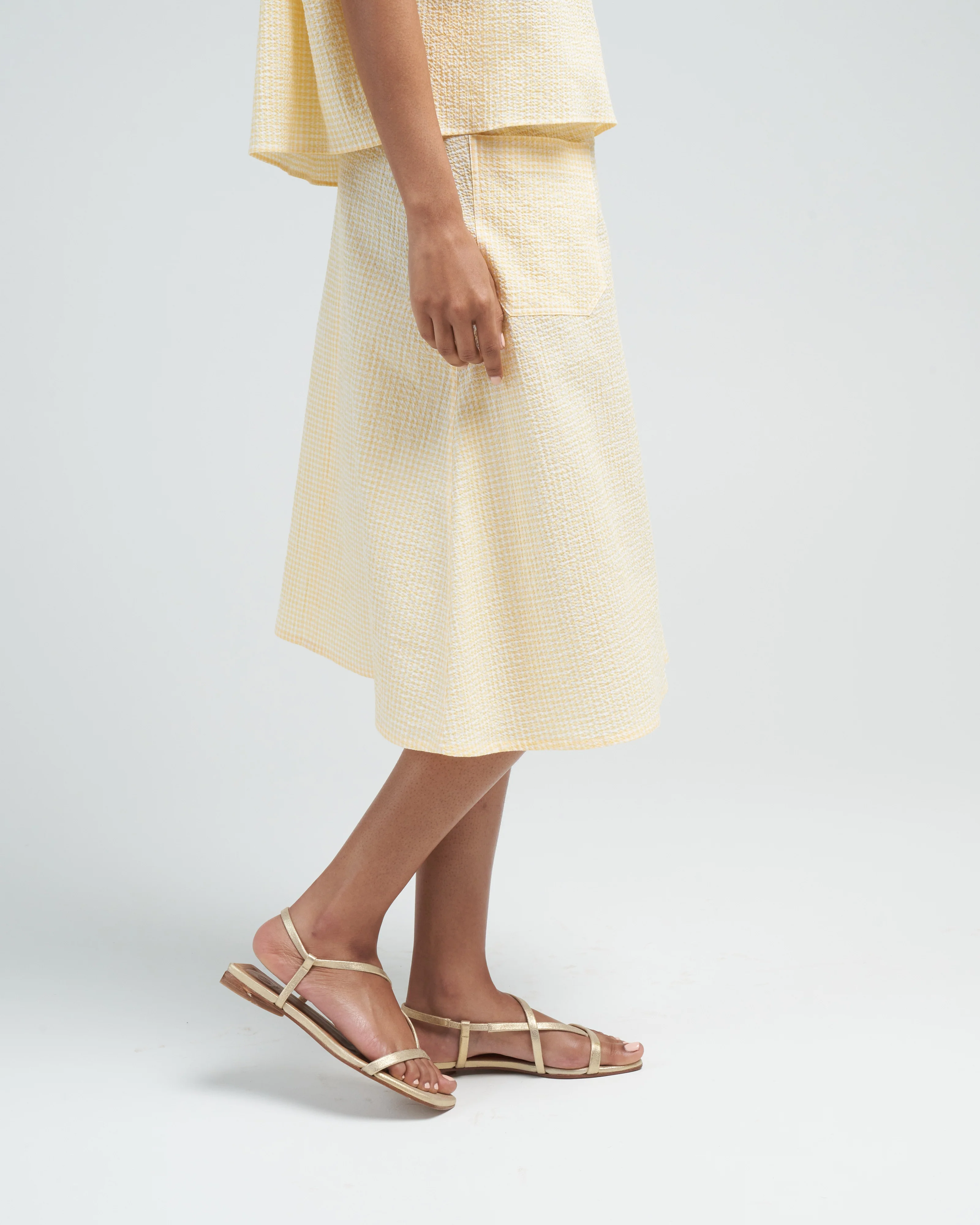 petite jupe novel skirt - yellow gingham - Image 3