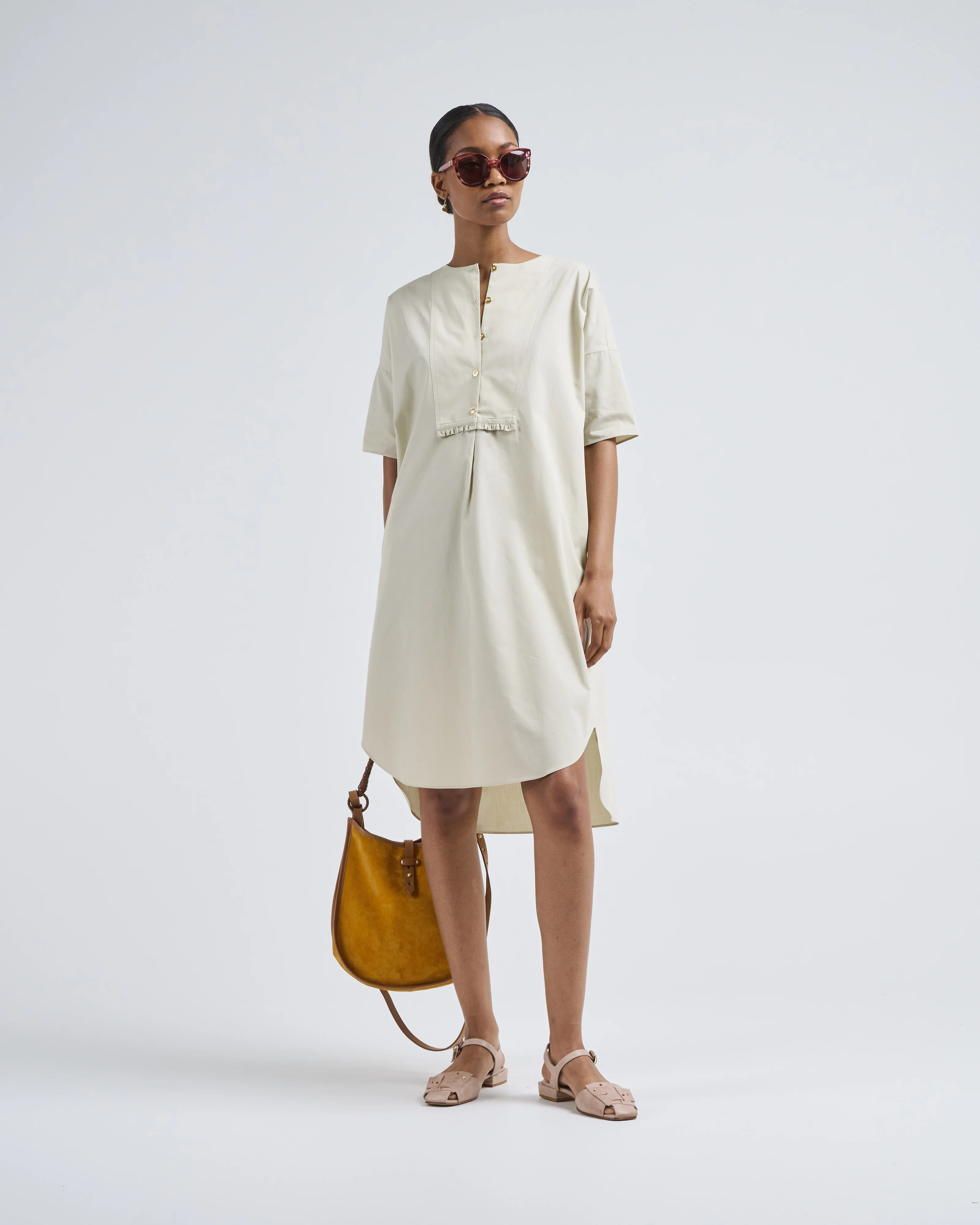 robe nest mid sleeve liquette dress