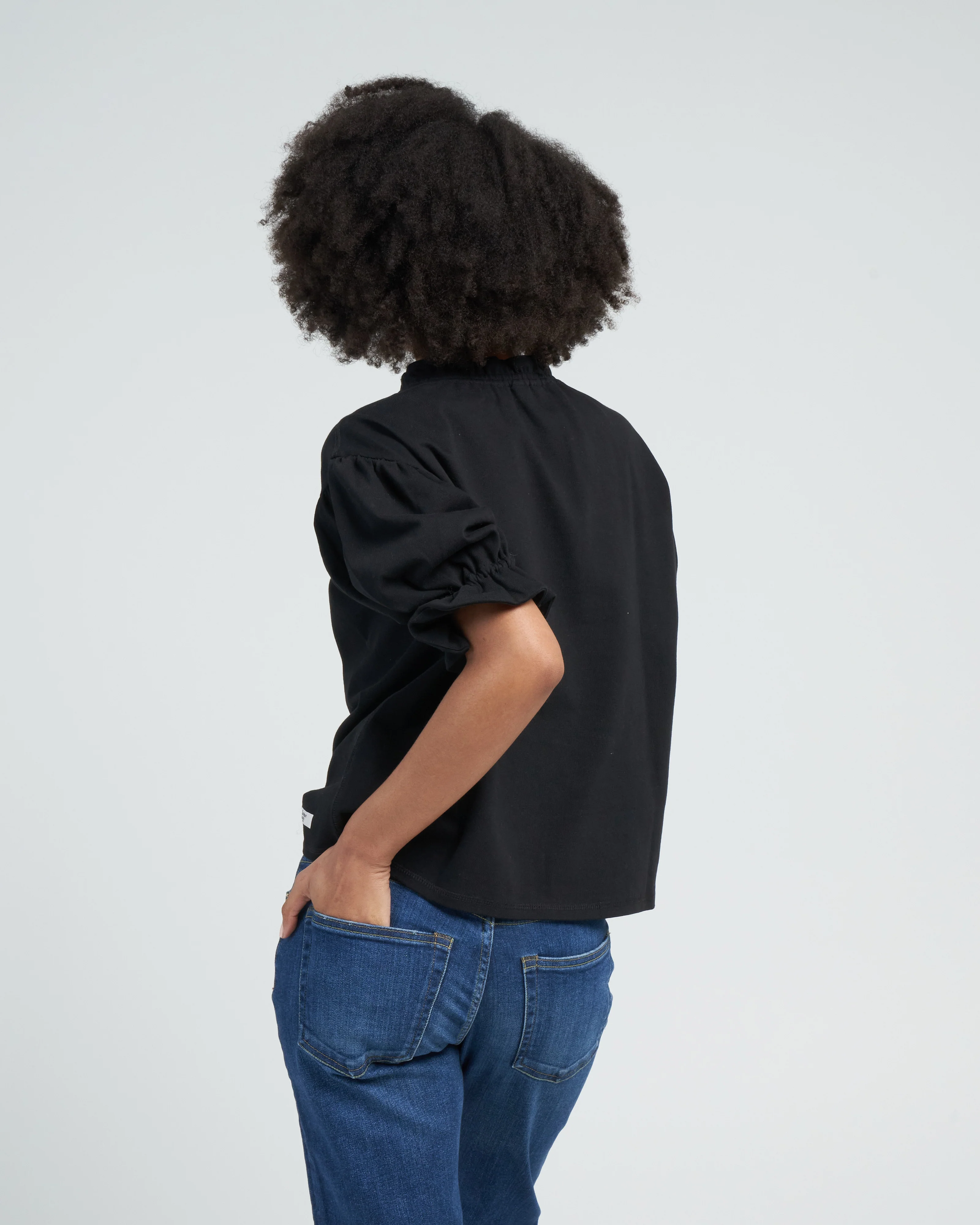 short sleeve sweatblouse - black - Image 4