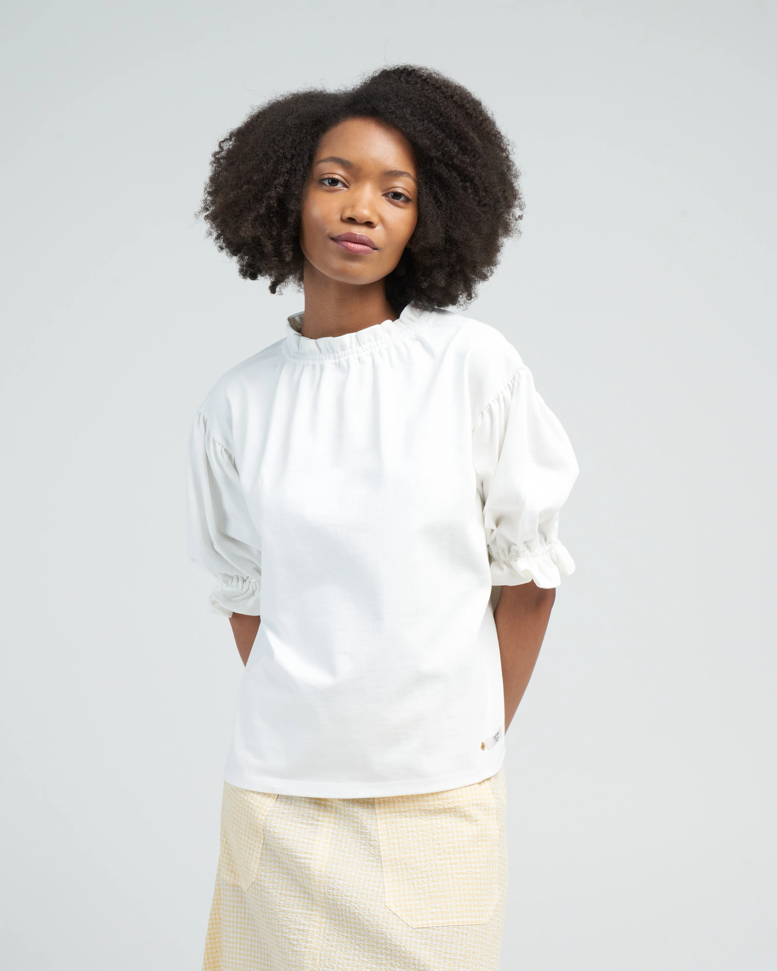 short sleeve sweatblouse - natural white