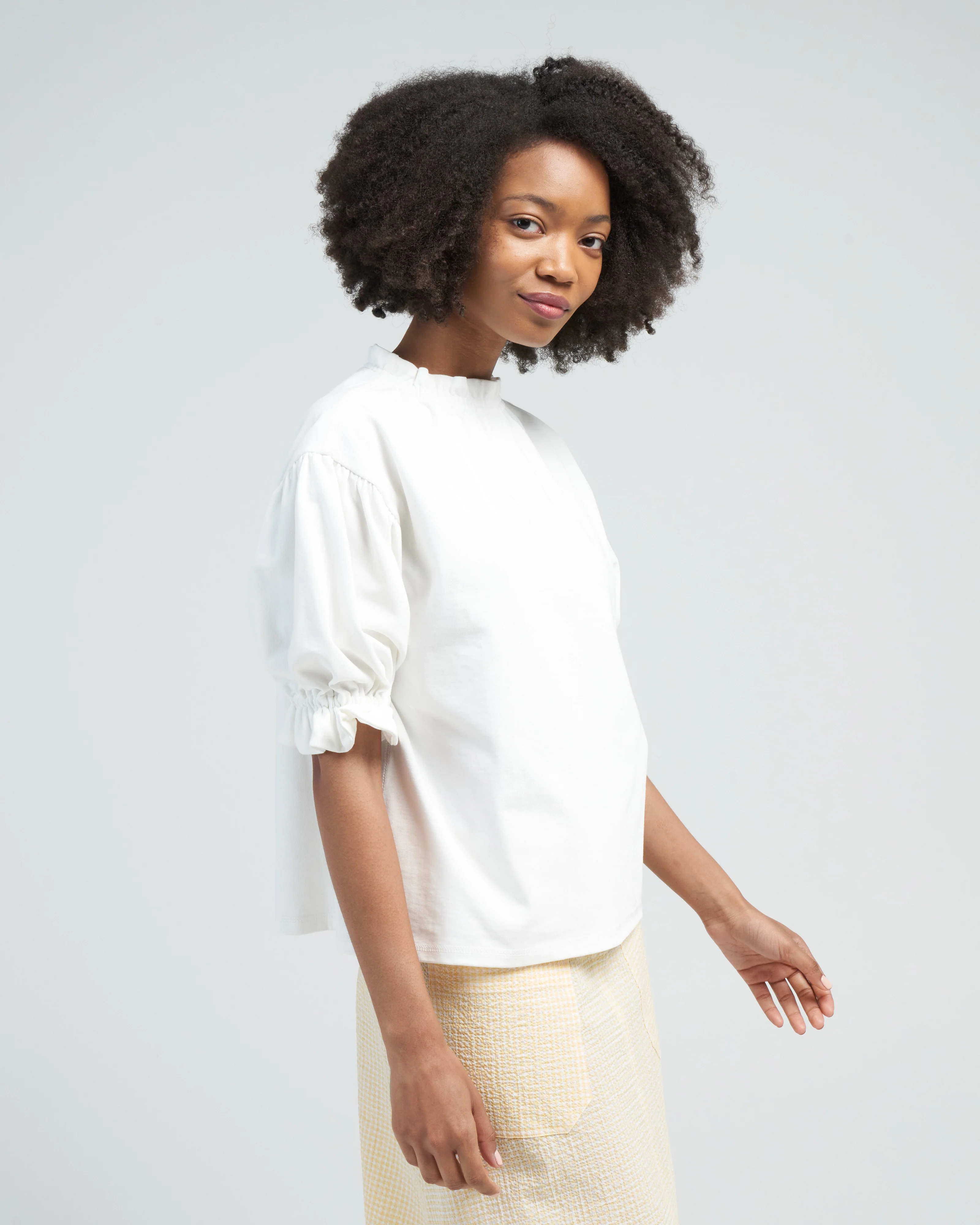 short sleeve sweatblouse - natural white - Image 3