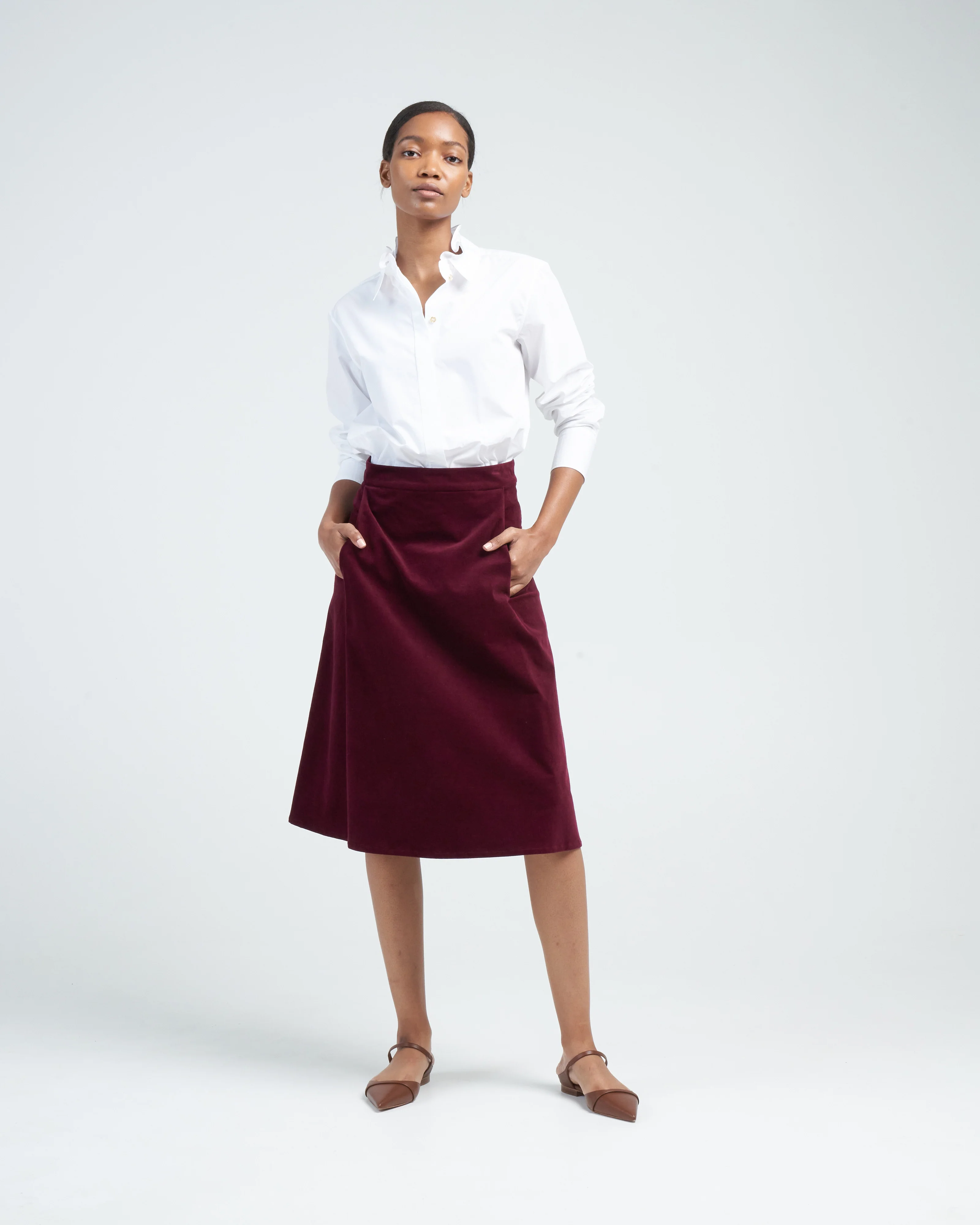tailored skirt - raspberry bordeaux - Image 2