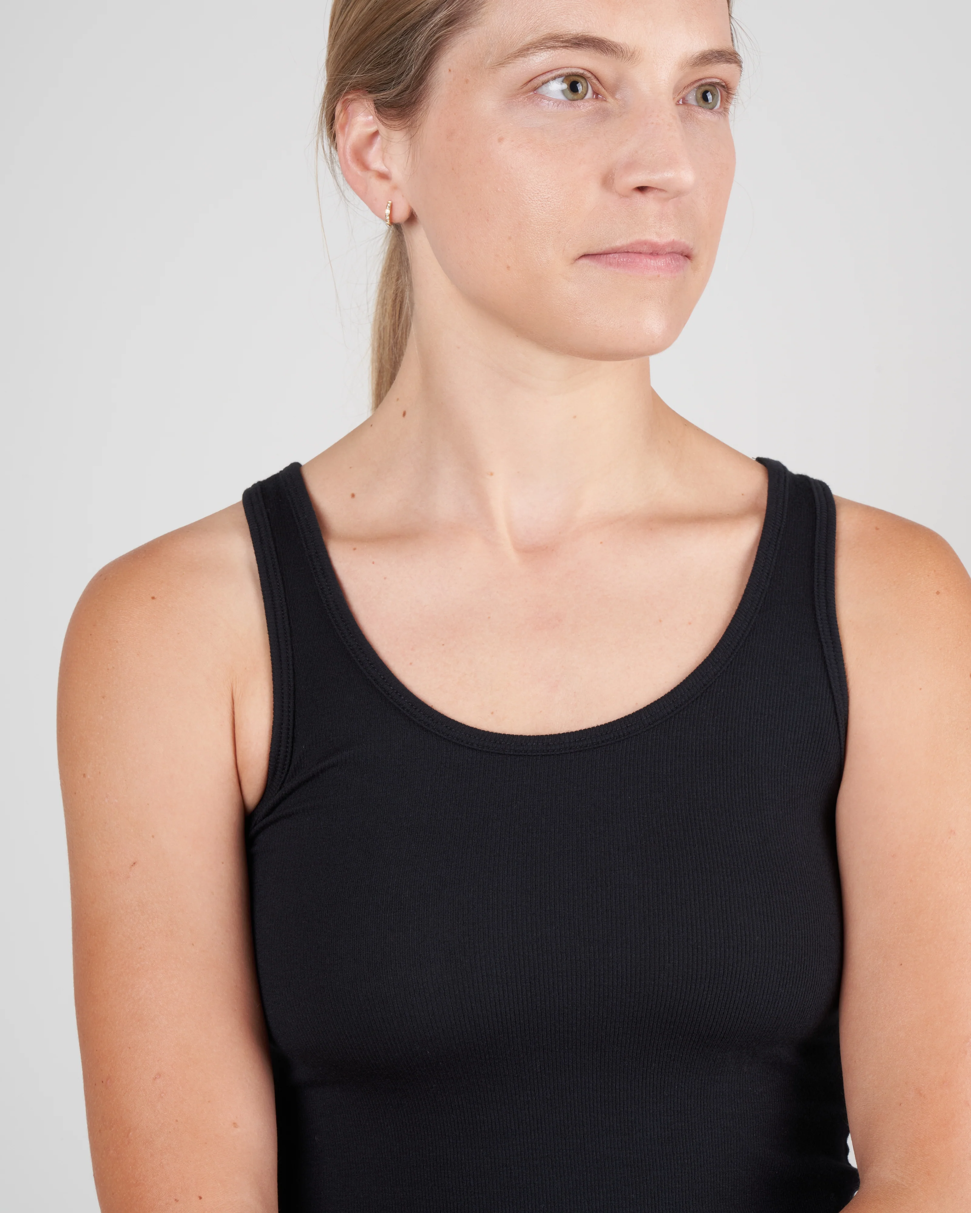 micro modal ribbed boy tank - black - Image 5